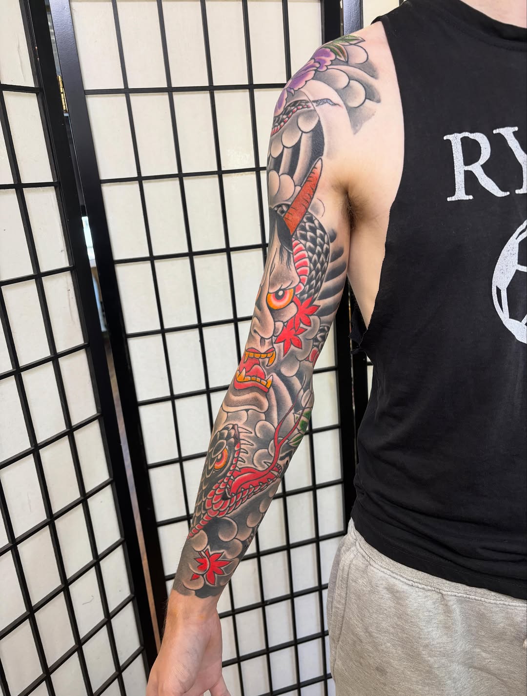 Tattoo by @mikedicheeko — japanese_irezumi, black_and_grey
