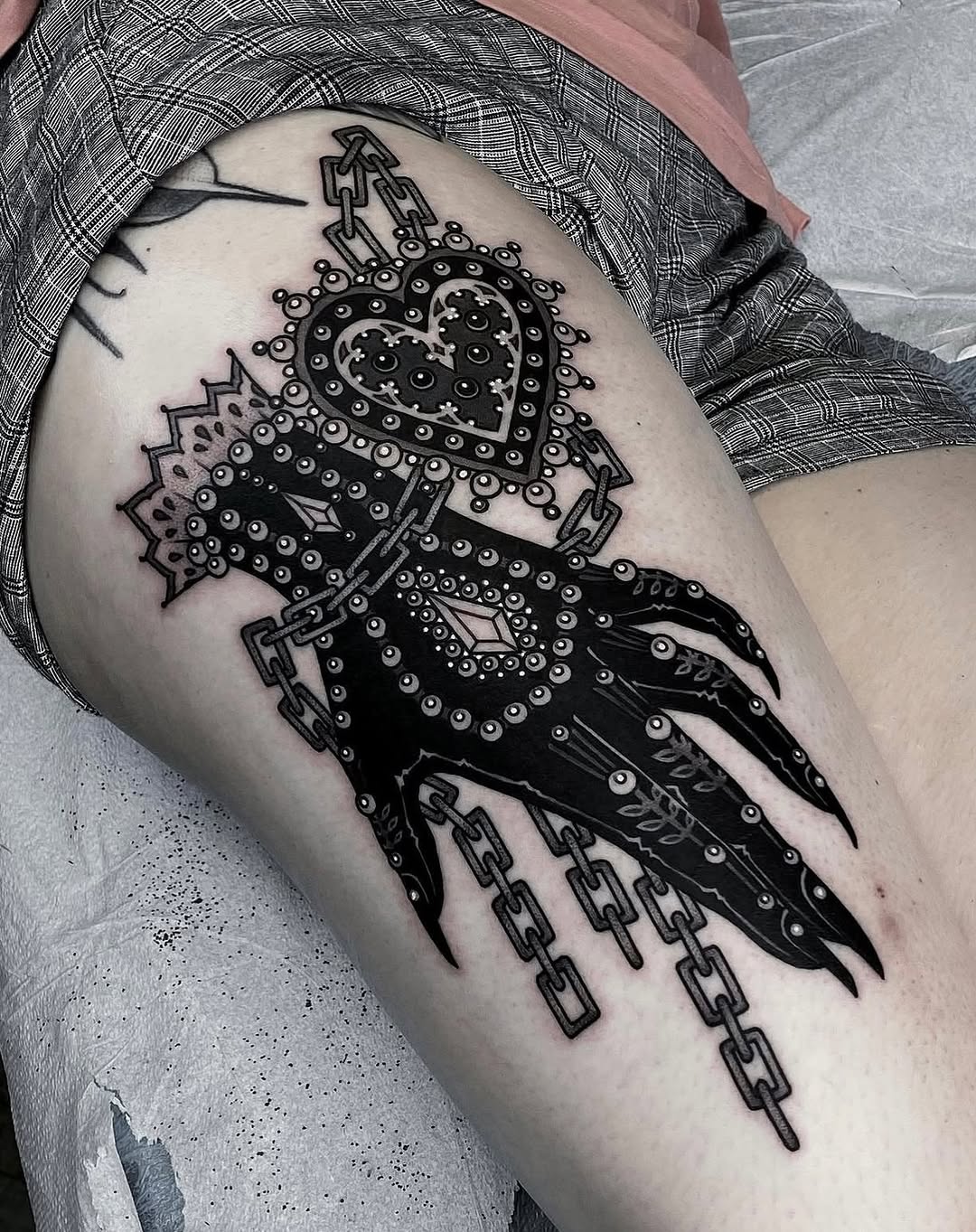 Tattoo by @black_casket — blackwork, ornamental