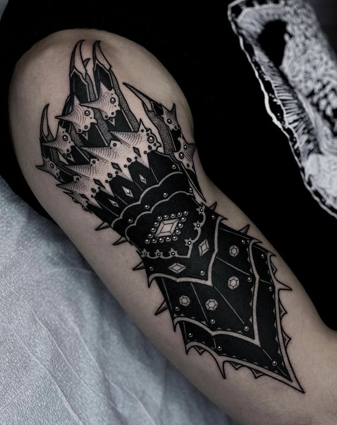 Tattoo by @black_casket — blackwork, ornamental