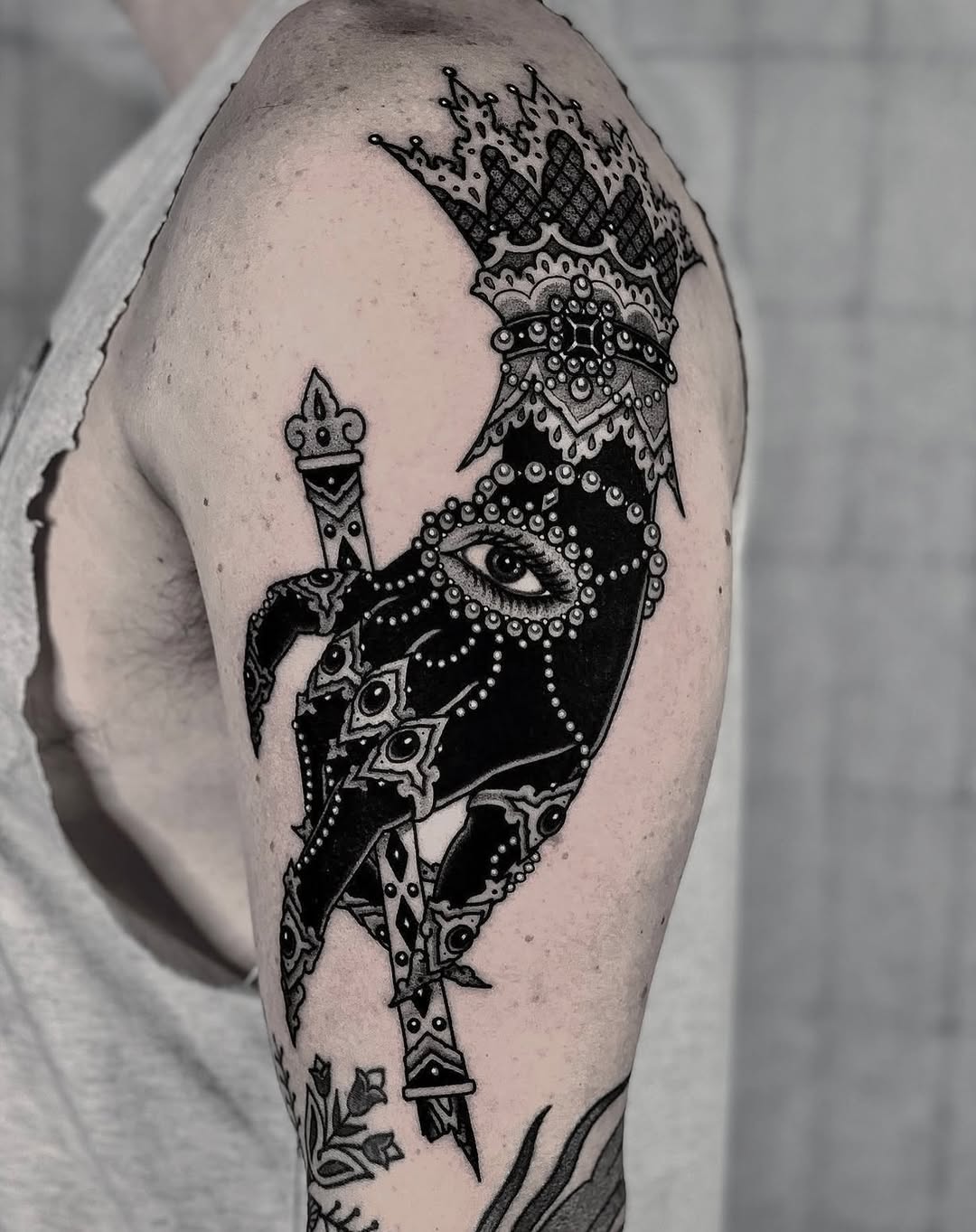 Tattoo by @black_casket — blackwork, ornamental