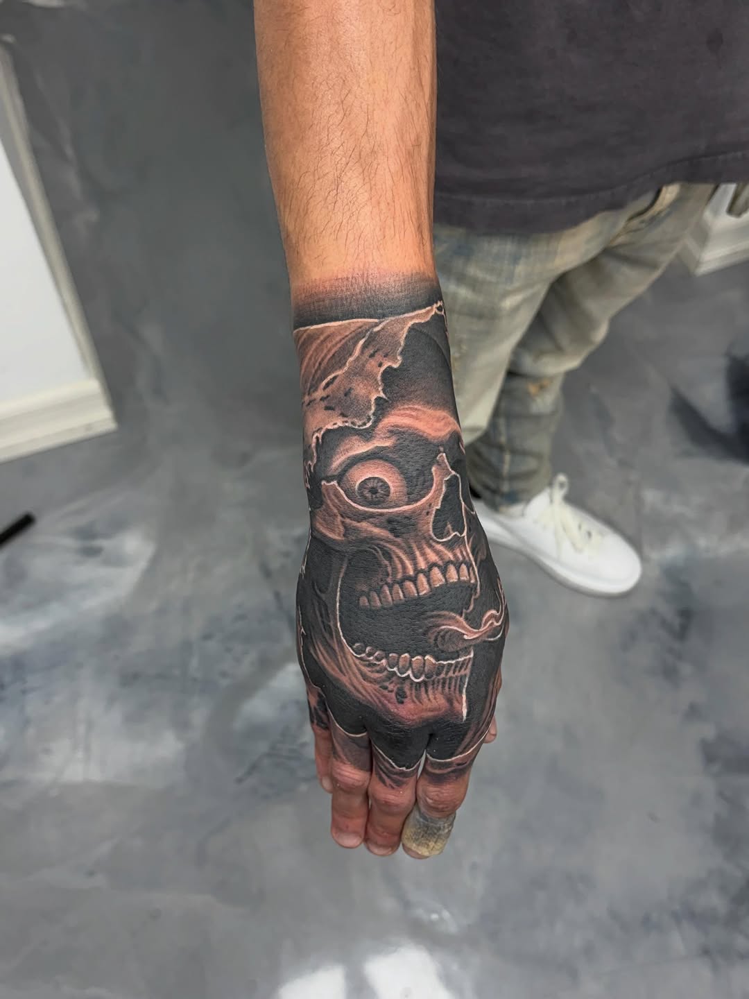 Tattoo by @12gtone — black_and_grey, realism