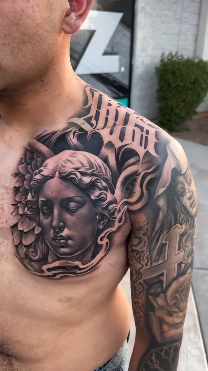 Tattoo by @tattoo_beez — realism, black_and_grey