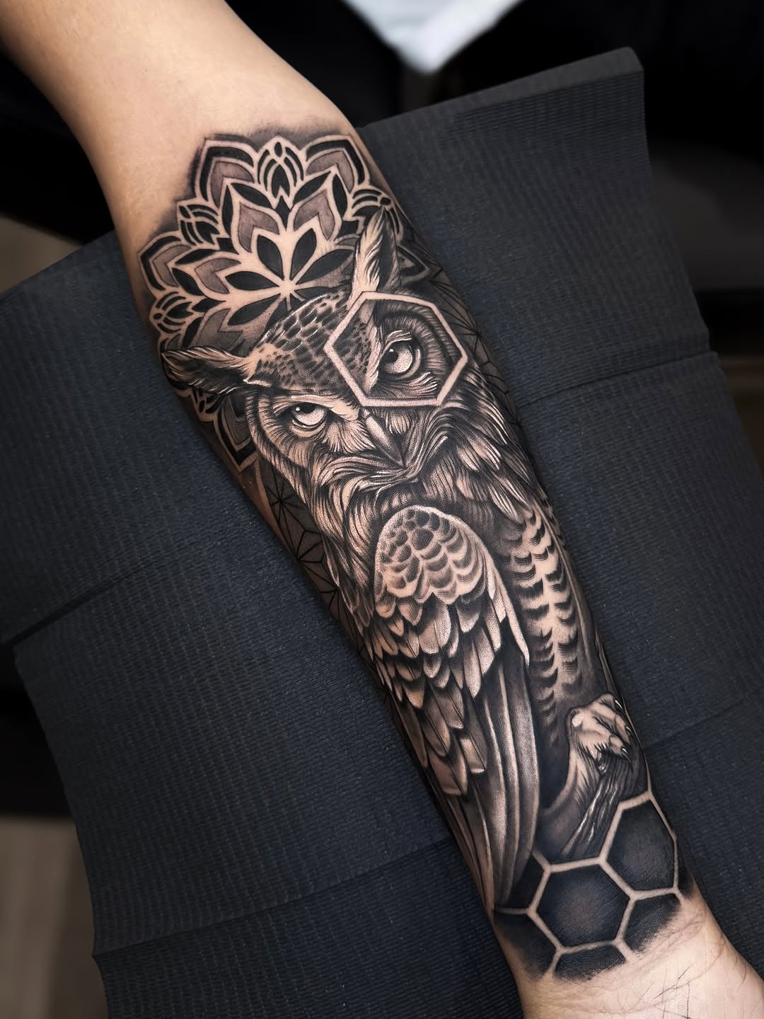 Tattoo by @rinktattoos — black_and_grey, realism