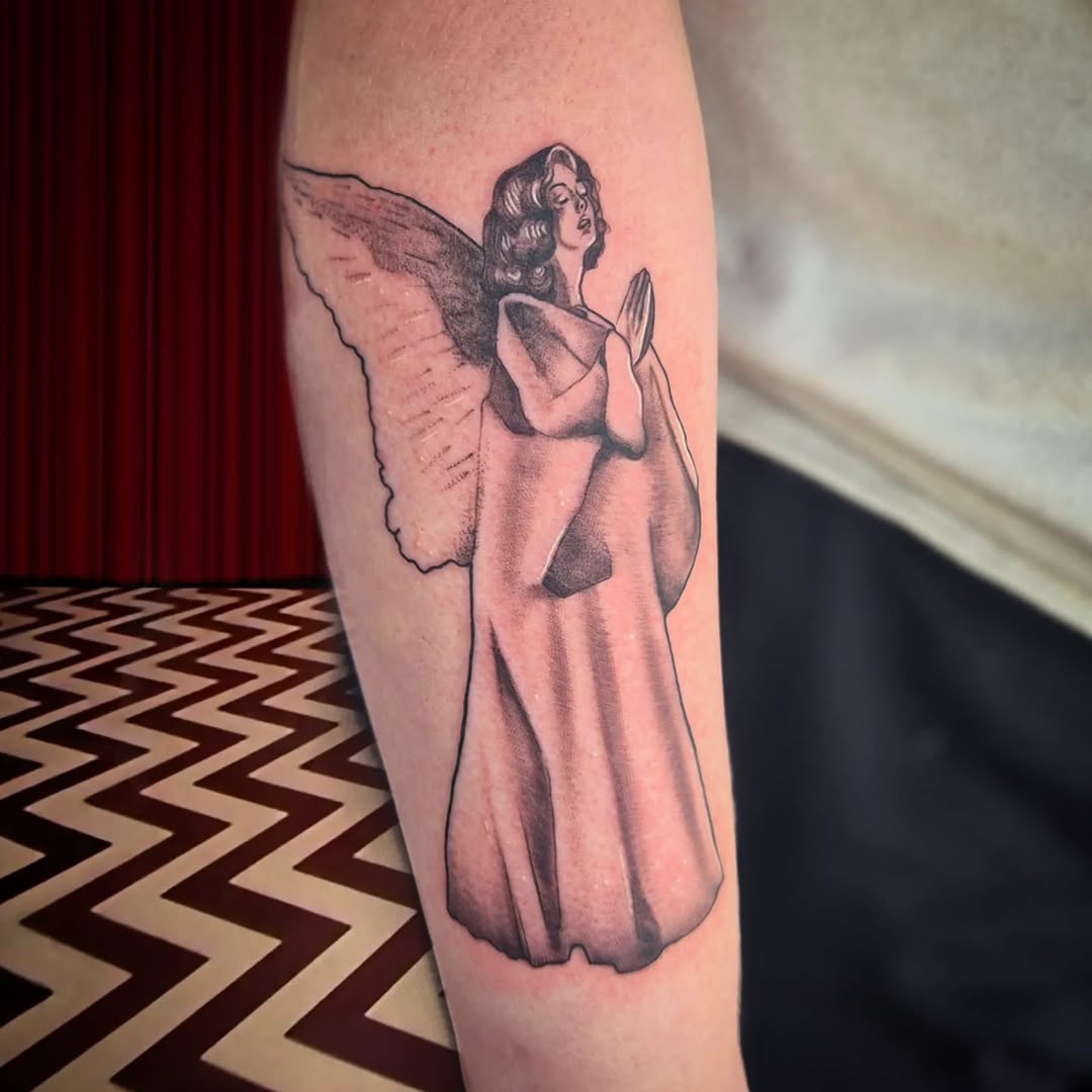 Angel realism tattoo on the forearm by π΅ππππ§π»ββοΈβΛκ©ο½‘β