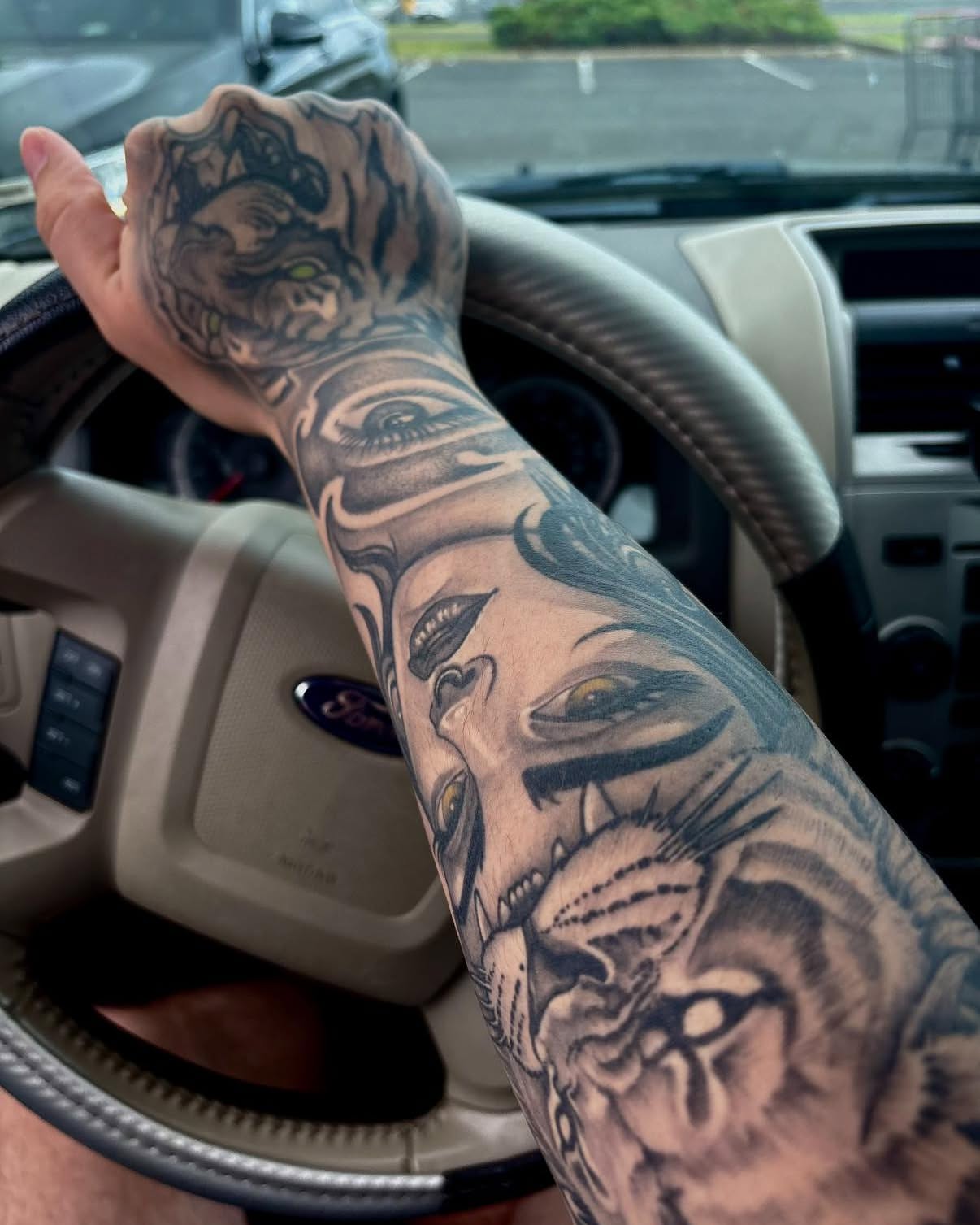 Monster faces realism tattoo on the forearm by Joel Ortiz Ginorio