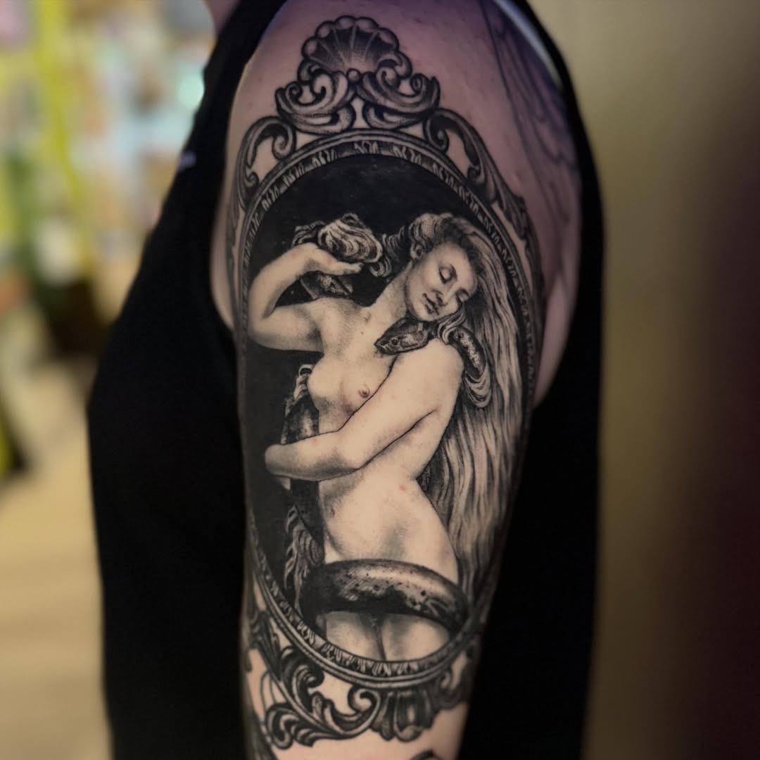 Tattoo by @hollimarieart — black_and_grey, realism