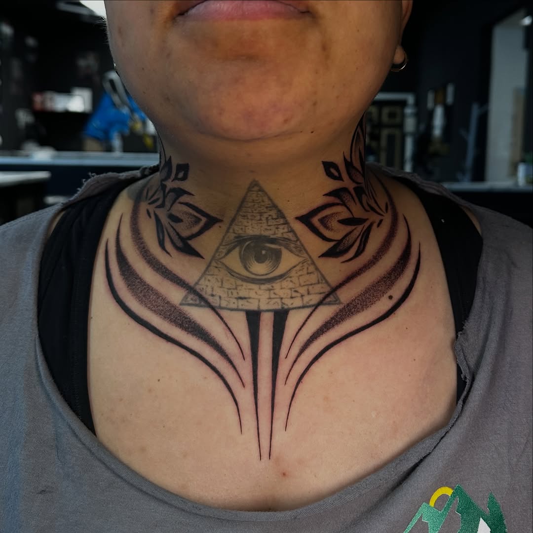 Tattoo by @hardtatz — black_and_grey, geometric