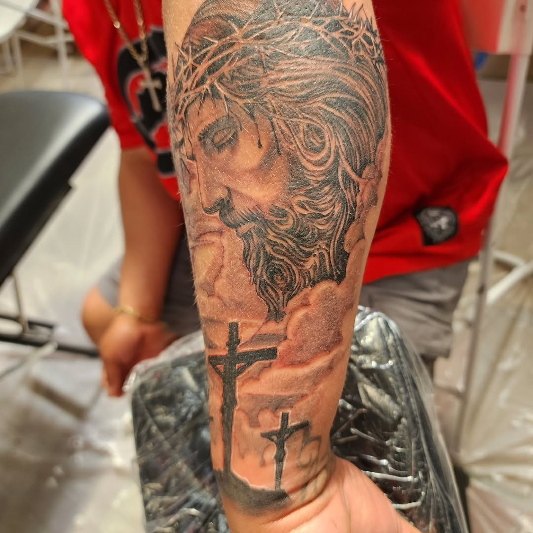 Tattoo by @j.garcia_tattooz — realism, black_and_grey