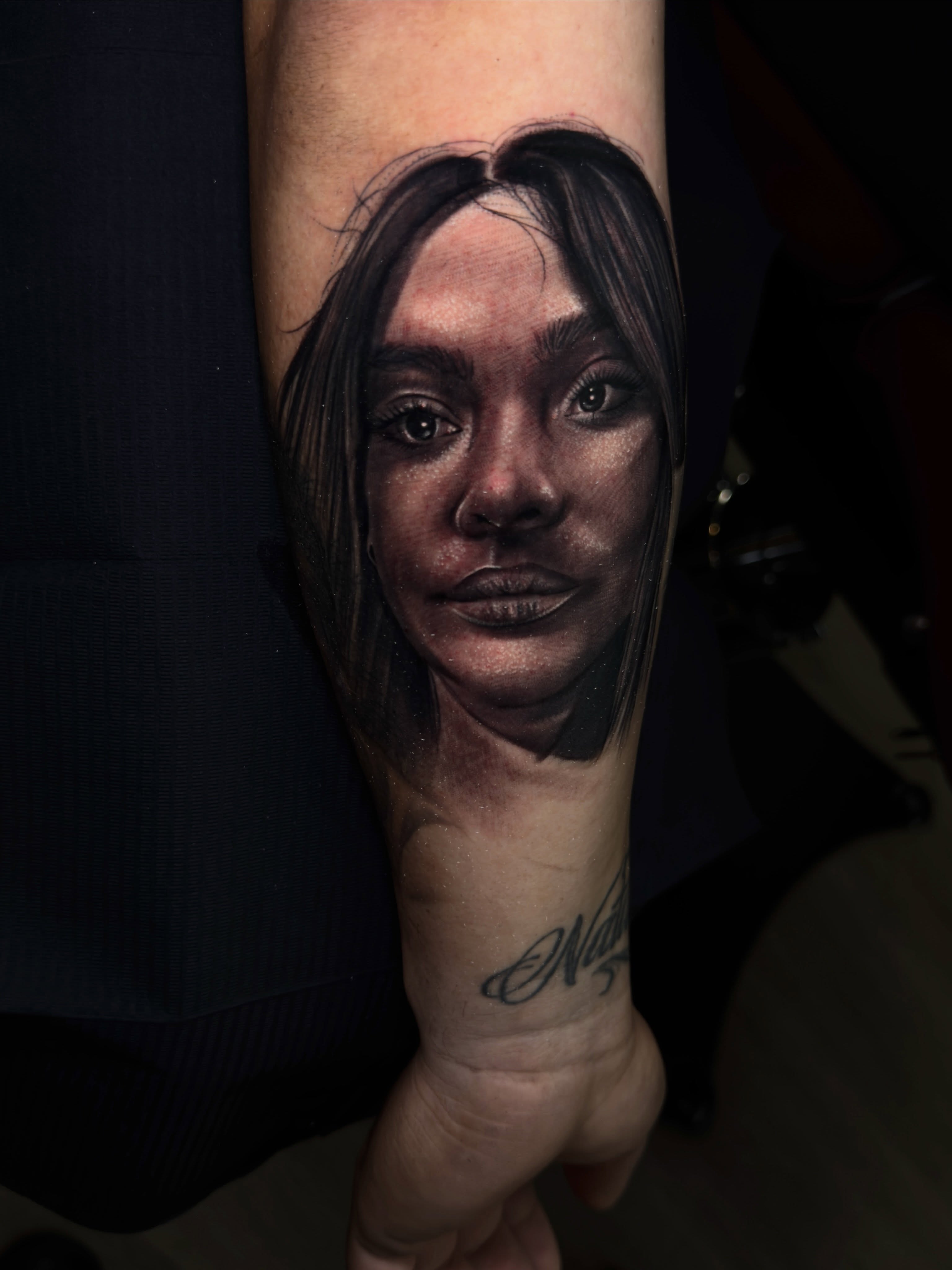 Portrait realism tattoo on the forearm by Dallas tattoo artist, Dallas, Texas