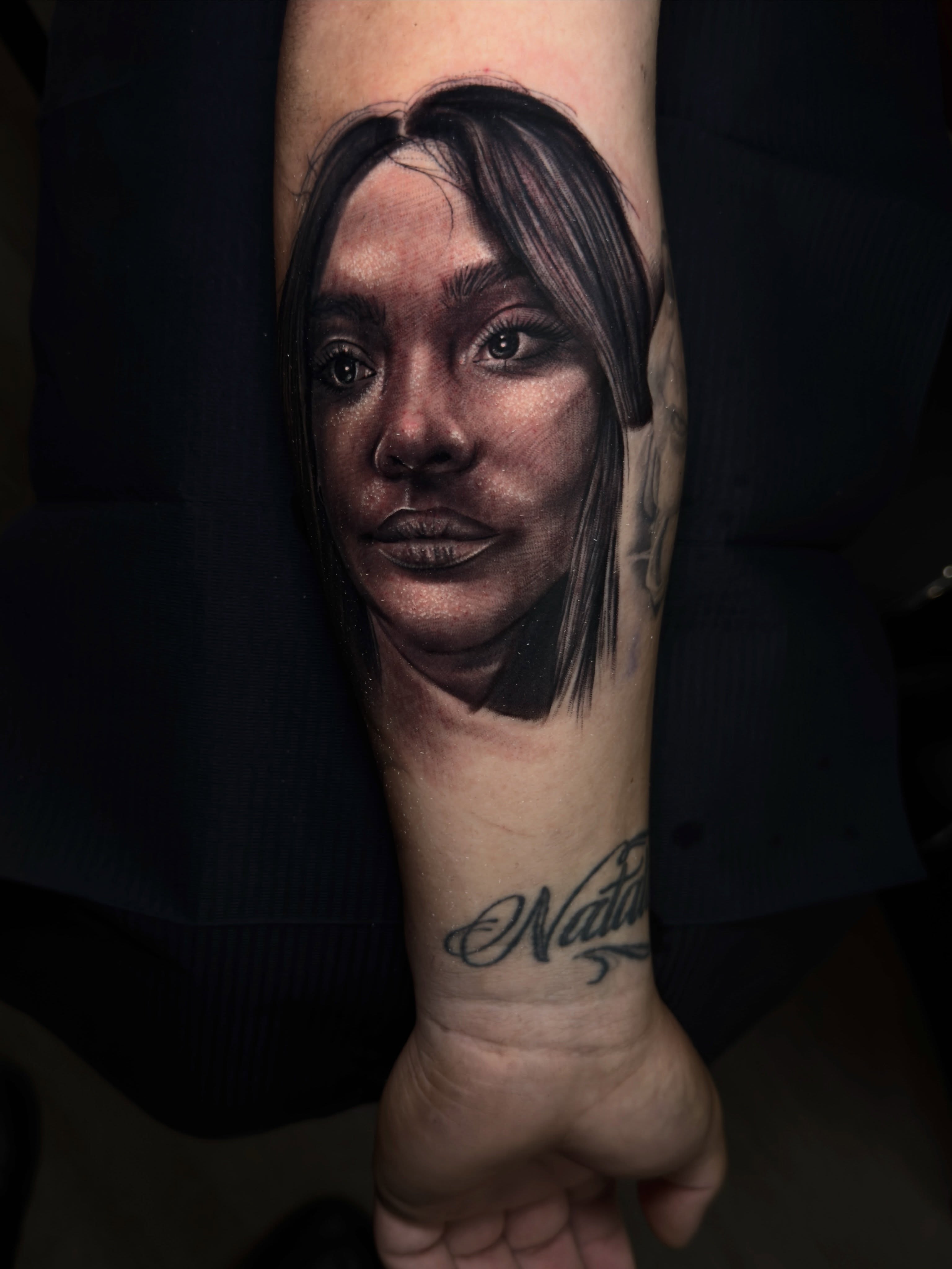 Portrait realism tattoo on the forearm by Dallas tattoo artist, Dallas, Texas