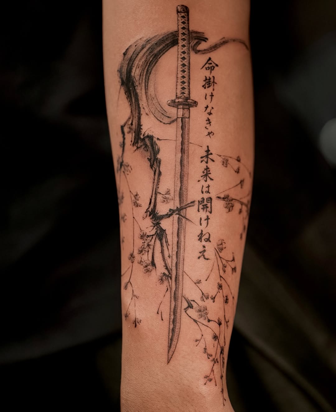 Tattoo by @d.w._modoink — black_and_grey, japanese_irezumi