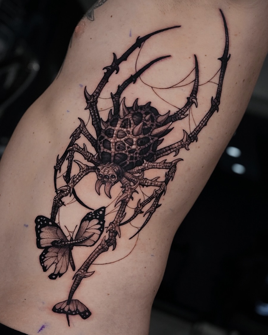 Tattoo by @apso_tattoo — dark_realism, black_and_grey