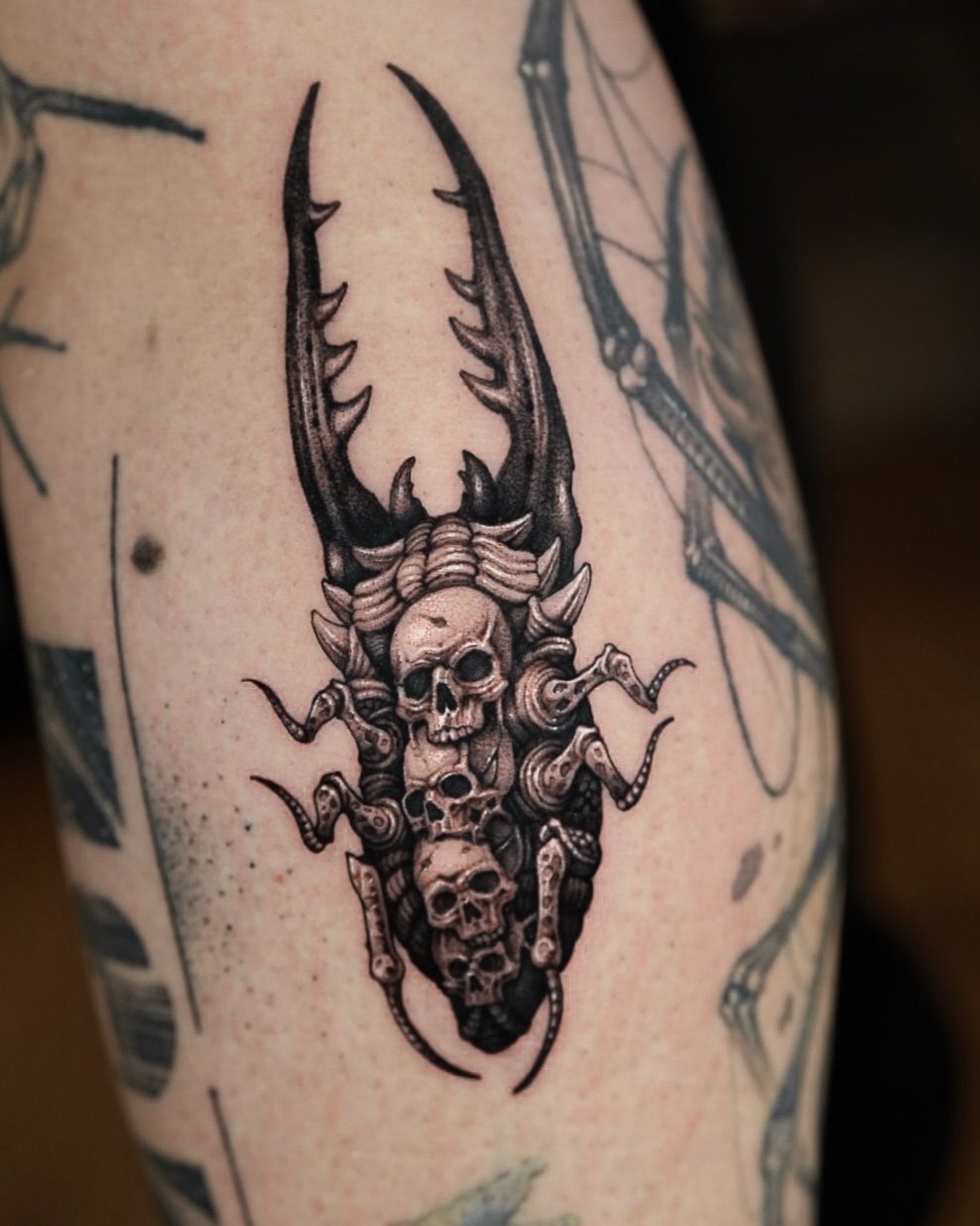 Tattoo by @apso_tattoo — dark_realism, blackwork