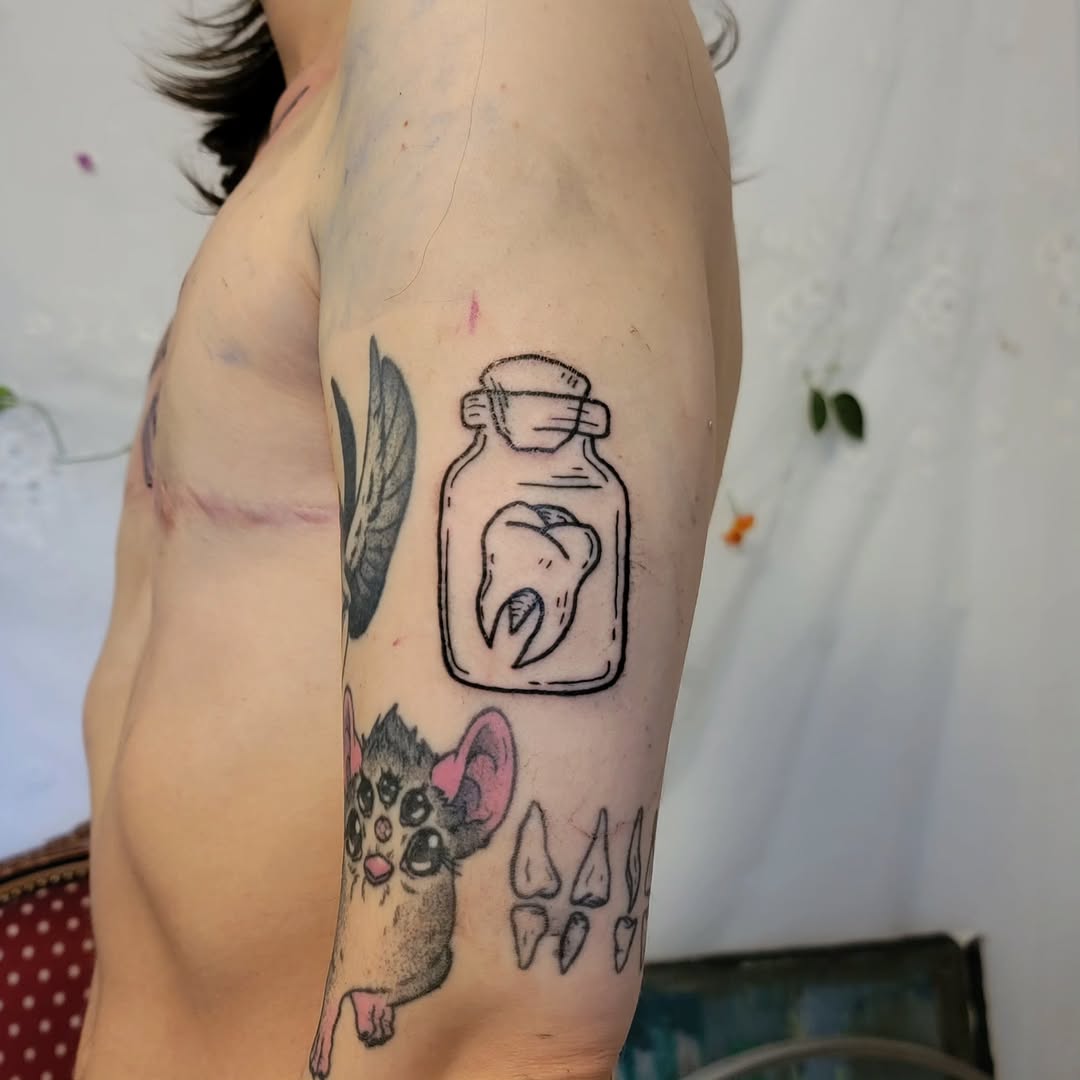 Tattoo by @satyrtattoos β american_traditional, dotwork