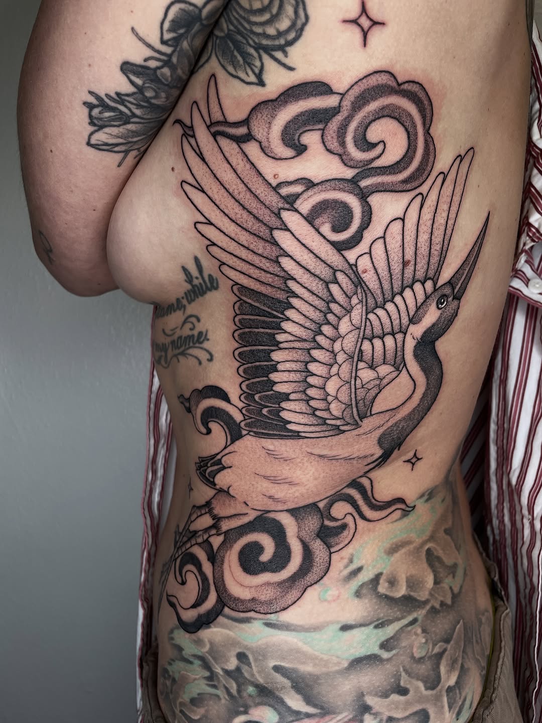 Tattoo by @emilyluxtattoos — japanese_irezumi, dotwork