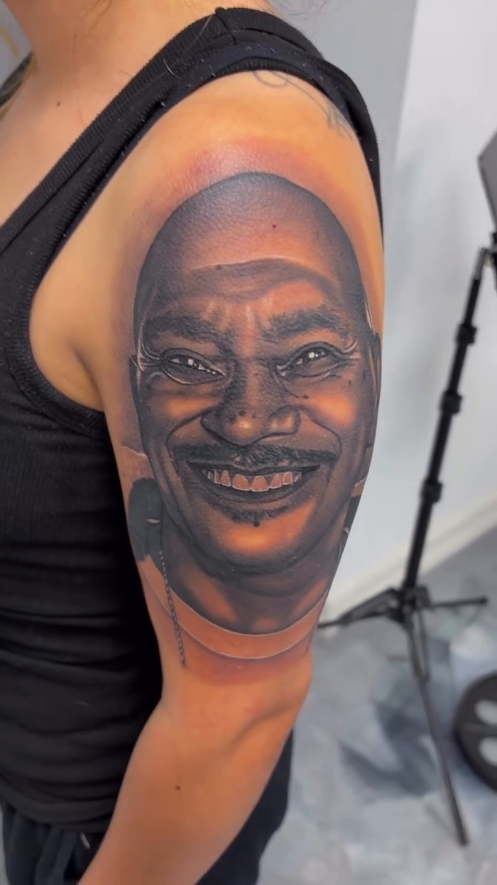 Tattoo by @12gtone — realism, black_and_grey
