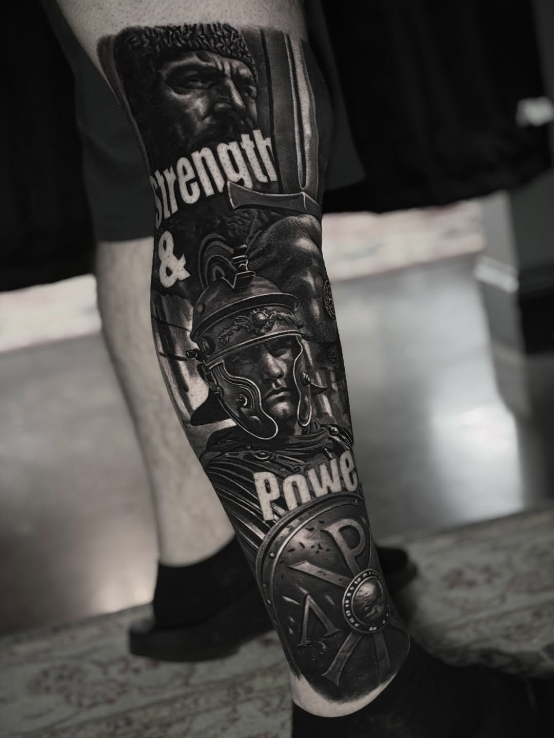 Tattoo by @travischick_art — realism, black_and_grey