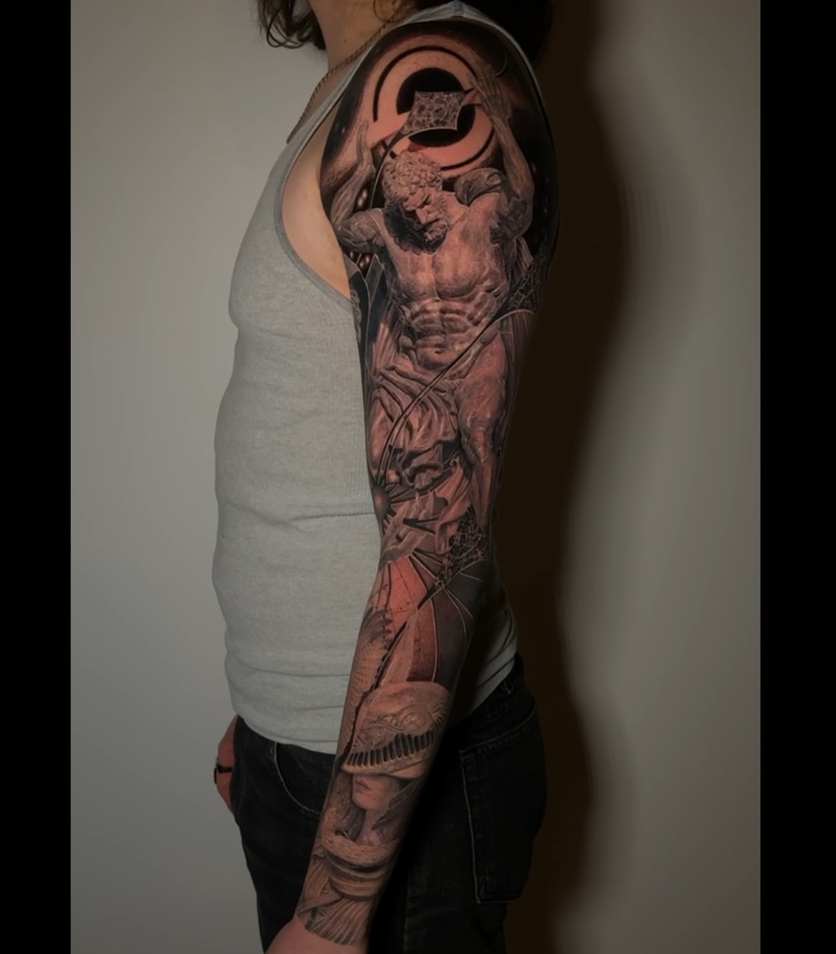 Mythical creature realism tattoo on the forearm by Dan Sprague