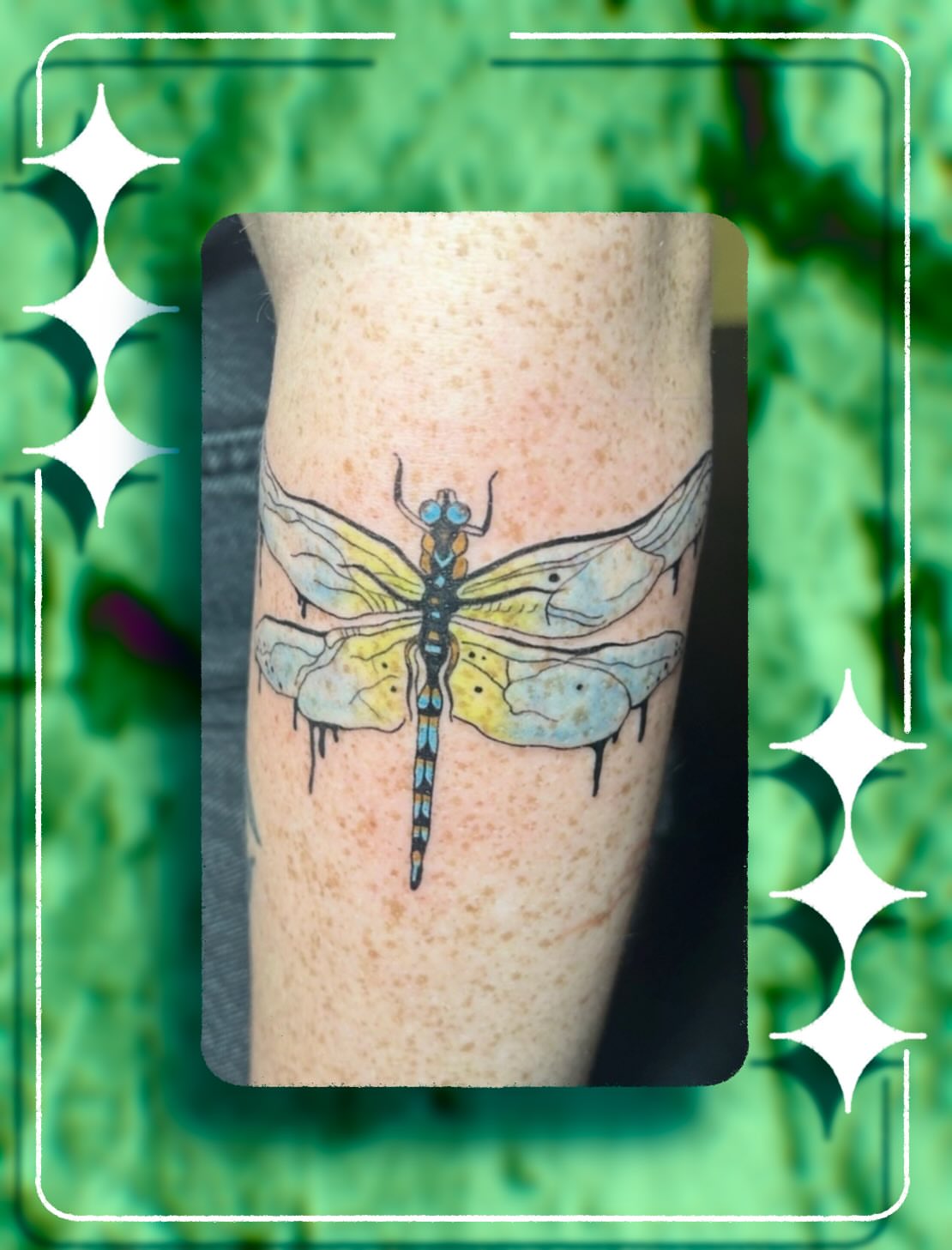 Dragonfly watercolor tattoo on the forearm by ✧✦ ☻ ✦✧