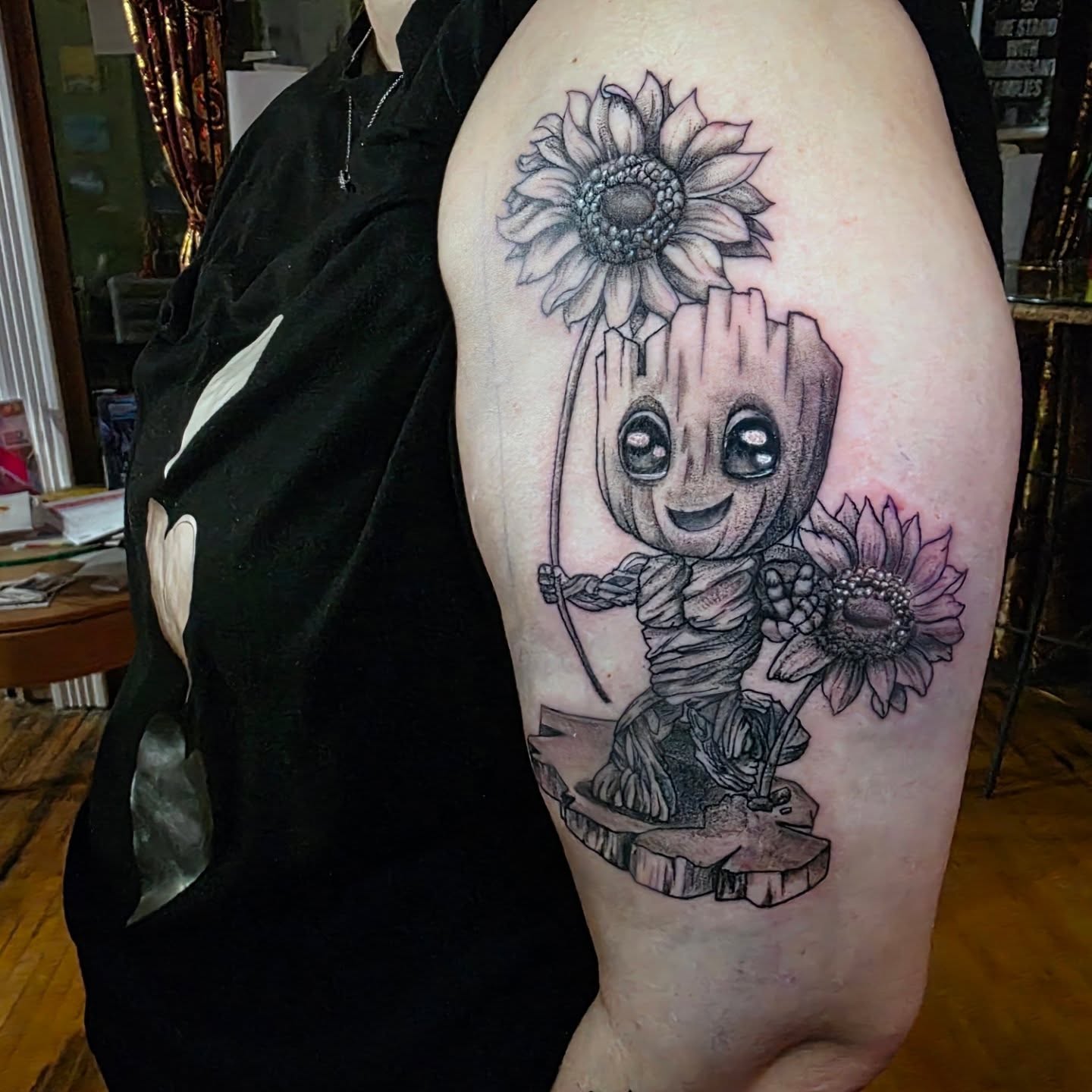 Tattoo by @bearthedemo — black_and_grey
