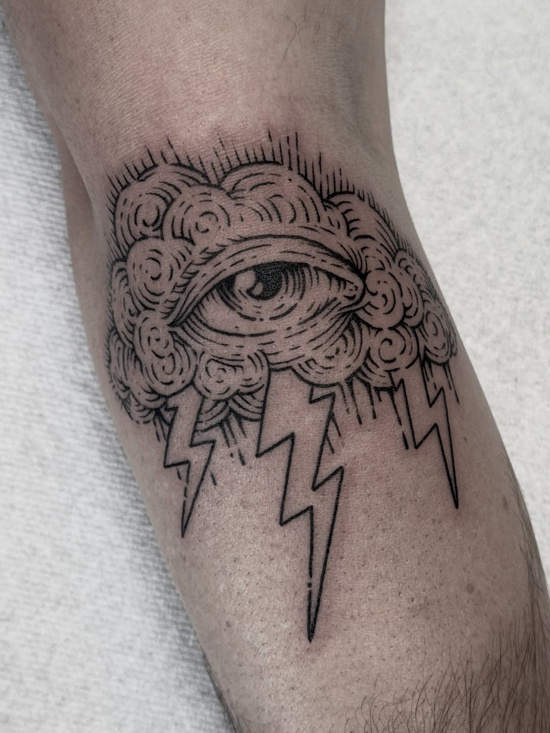 Tattoo by @darkhatchings — illustrative, blackwork
