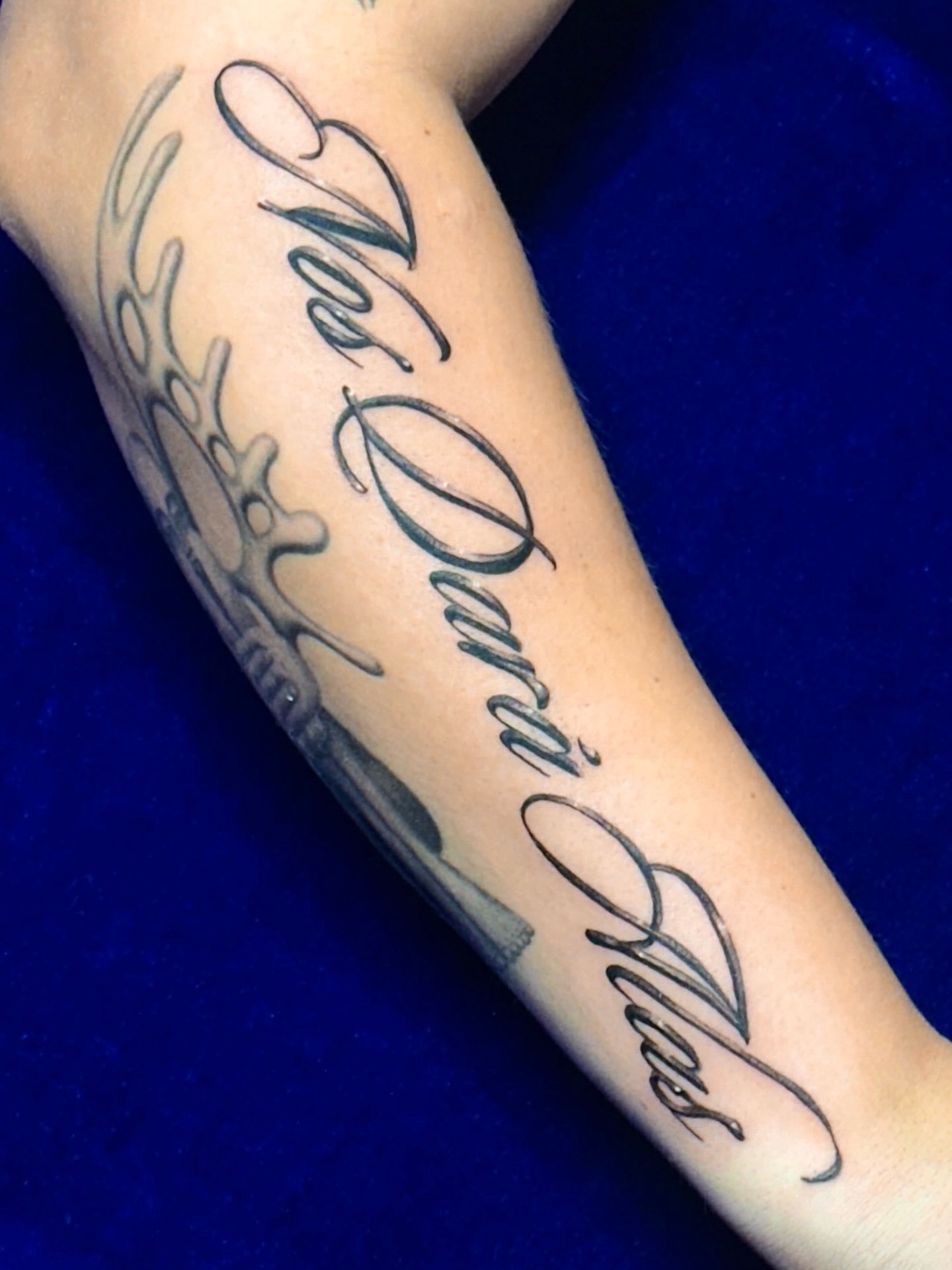 Script lettering lettering script tattoo on the forearm by ๐ฐ ๐ต๐๐๐๐๐ ๐ฐ