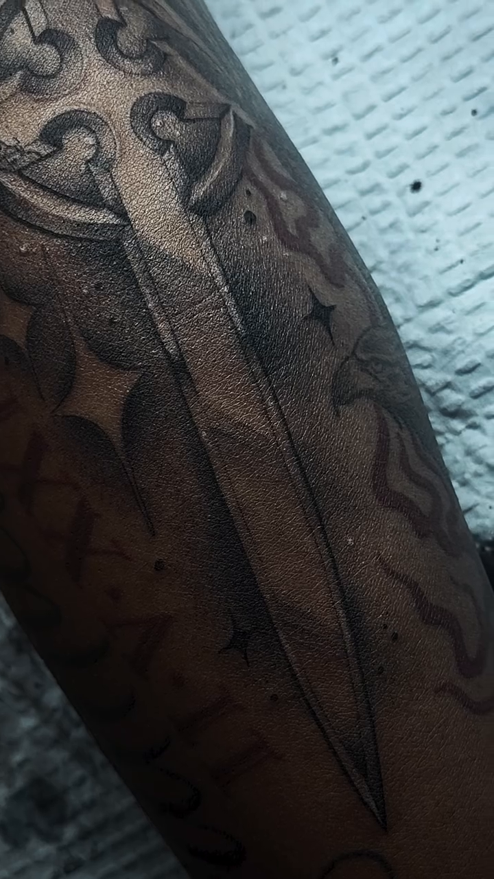 Tattoo by @ragingmaddie — black_and_grey, realism