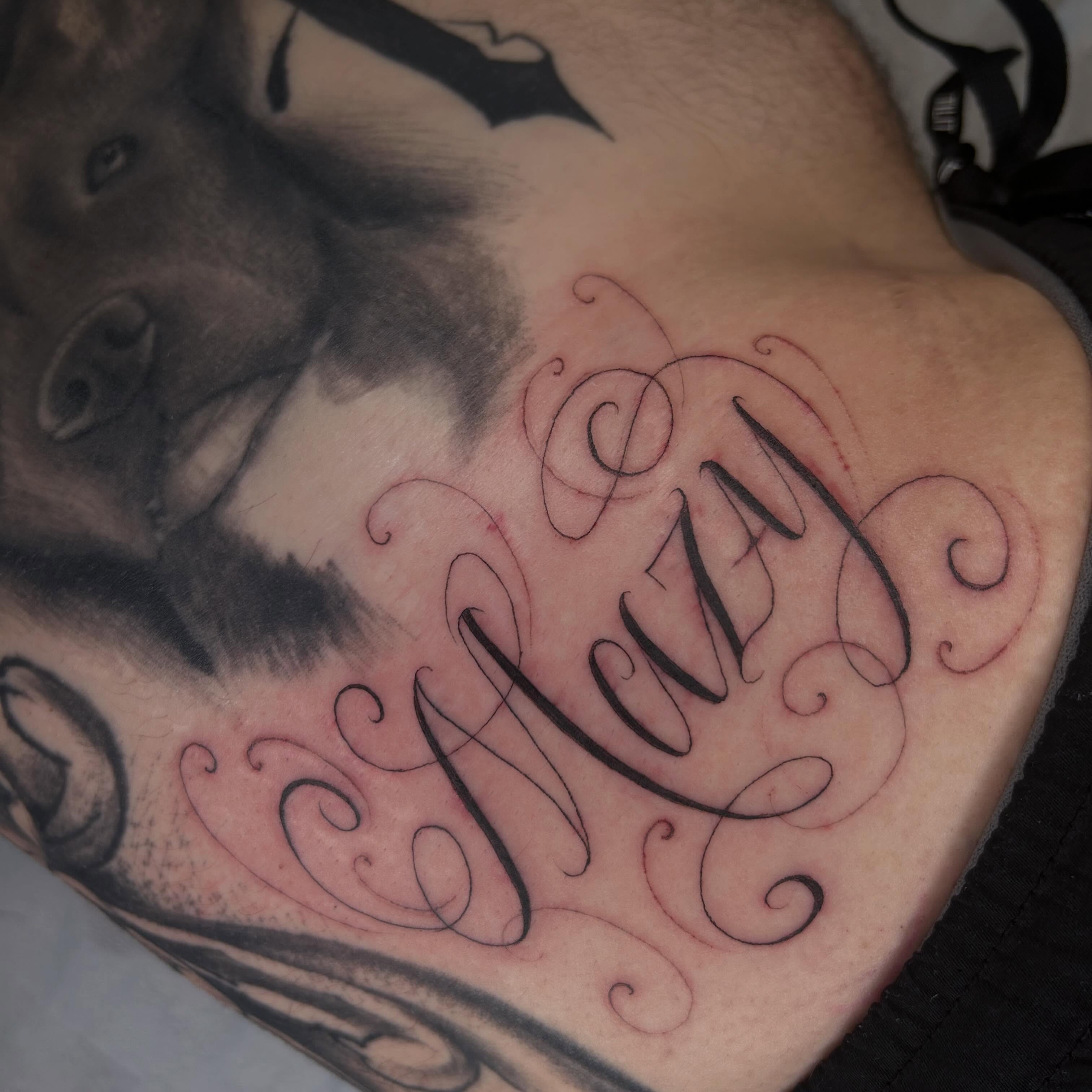 Tattoo by @salchichatattoos — lettering_script