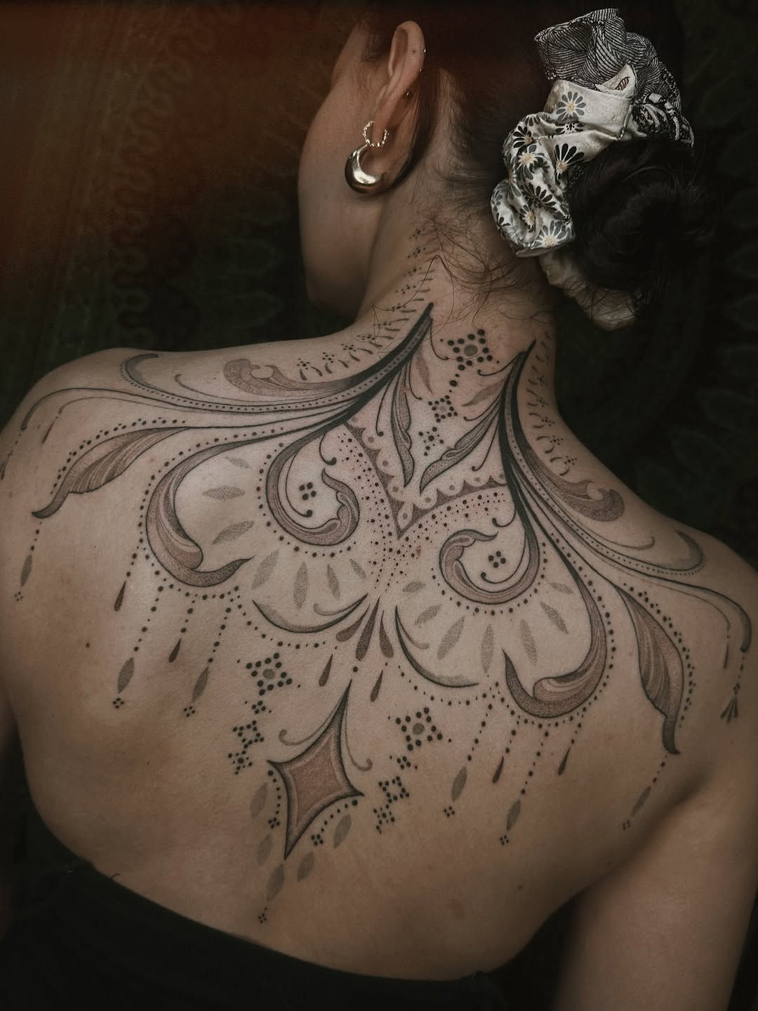 Tattoo by @mushrooomqueen — ornamental, dotwork