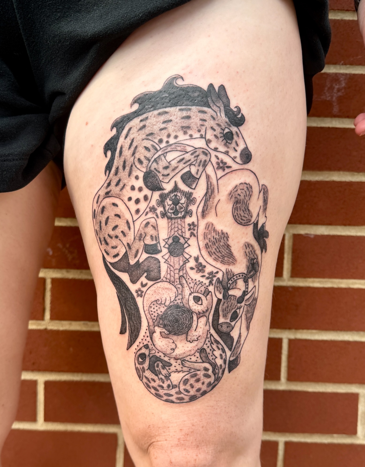 Tattoo by @pollenpowder — dotwork, geometric