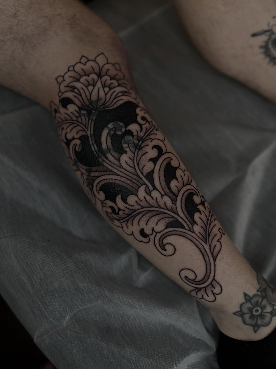 Tattoo by @lizkarntattoo — blackwork, ornamental