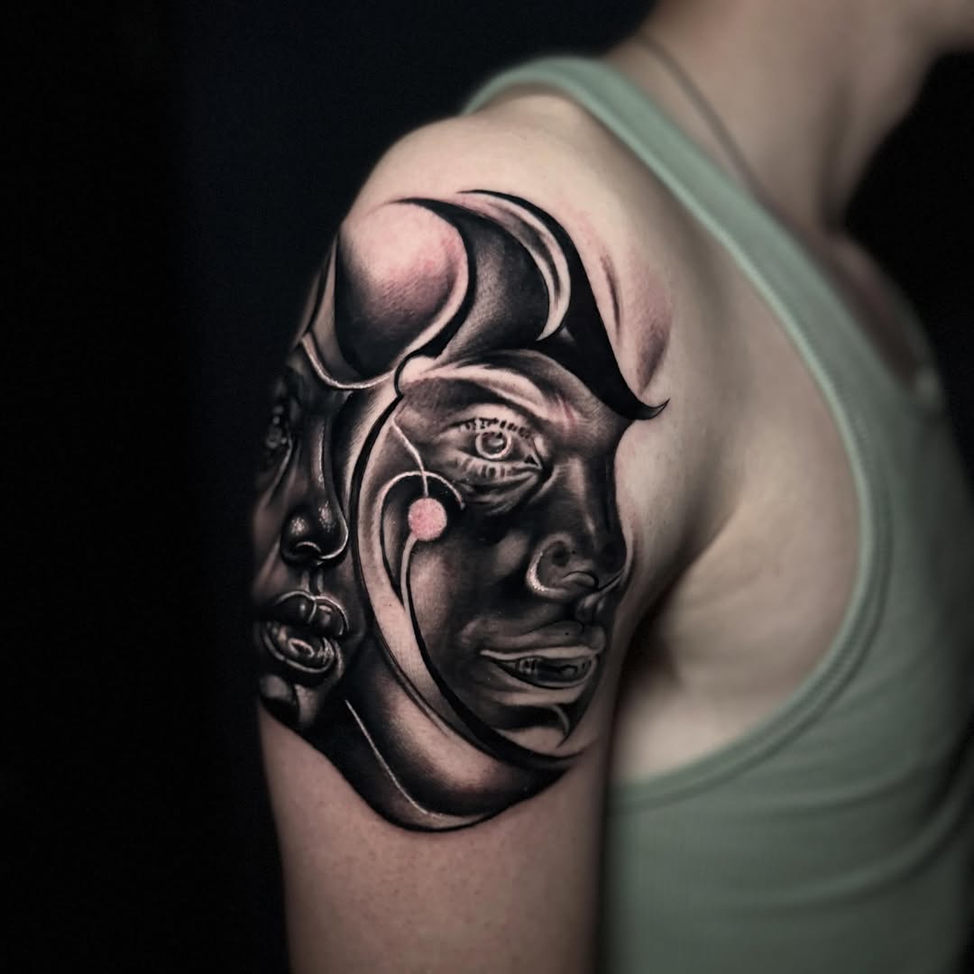 Tattoo by @kat_tattooer — black_and_grey, realism