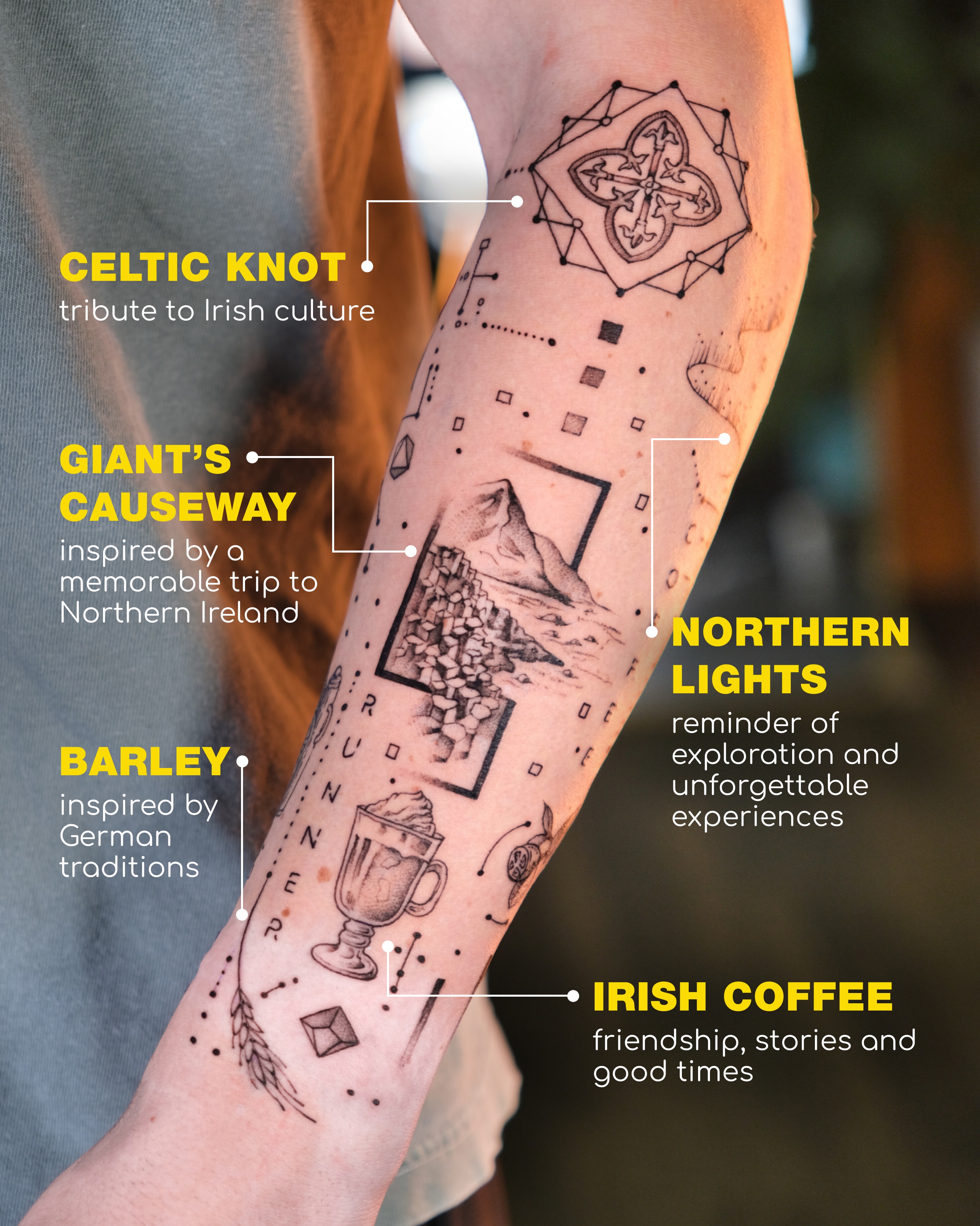 Celtic knot geometric tattoo on the forearm by Tattoo Miami π