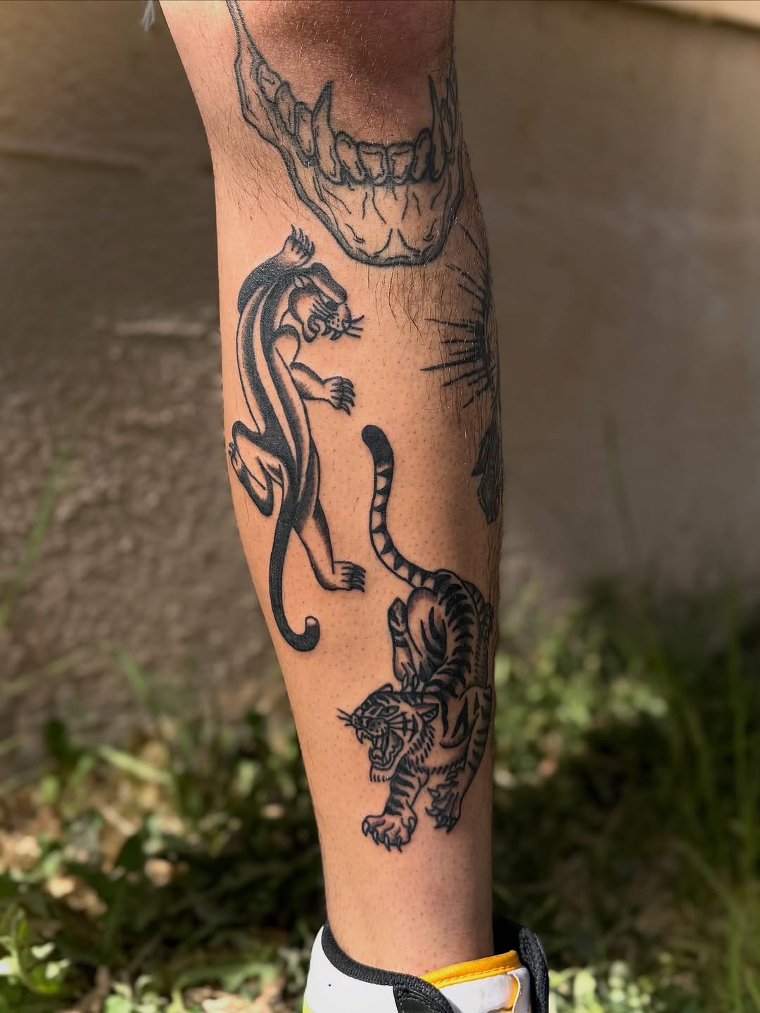 Tigers realism tattoo on the forearm by Jocelyne ♡