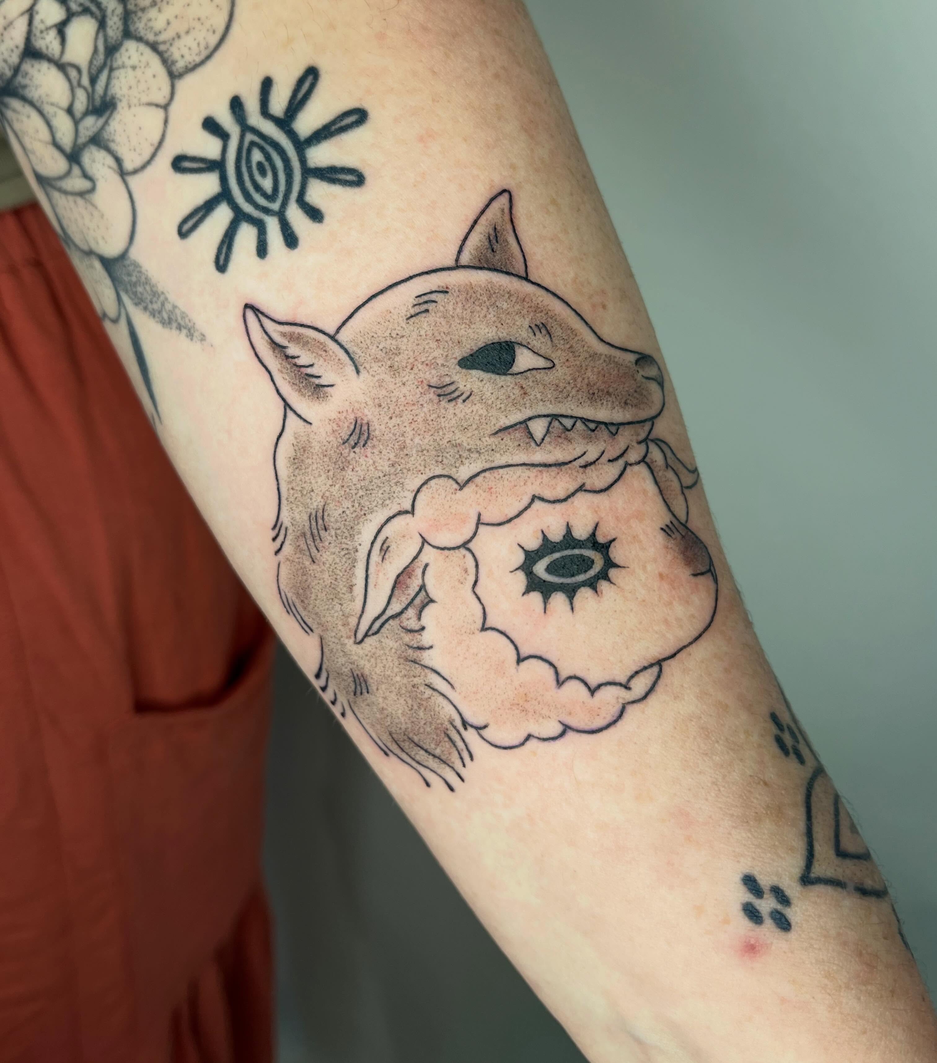 Tattoo by @soupbody — american_traditional, dotwork
