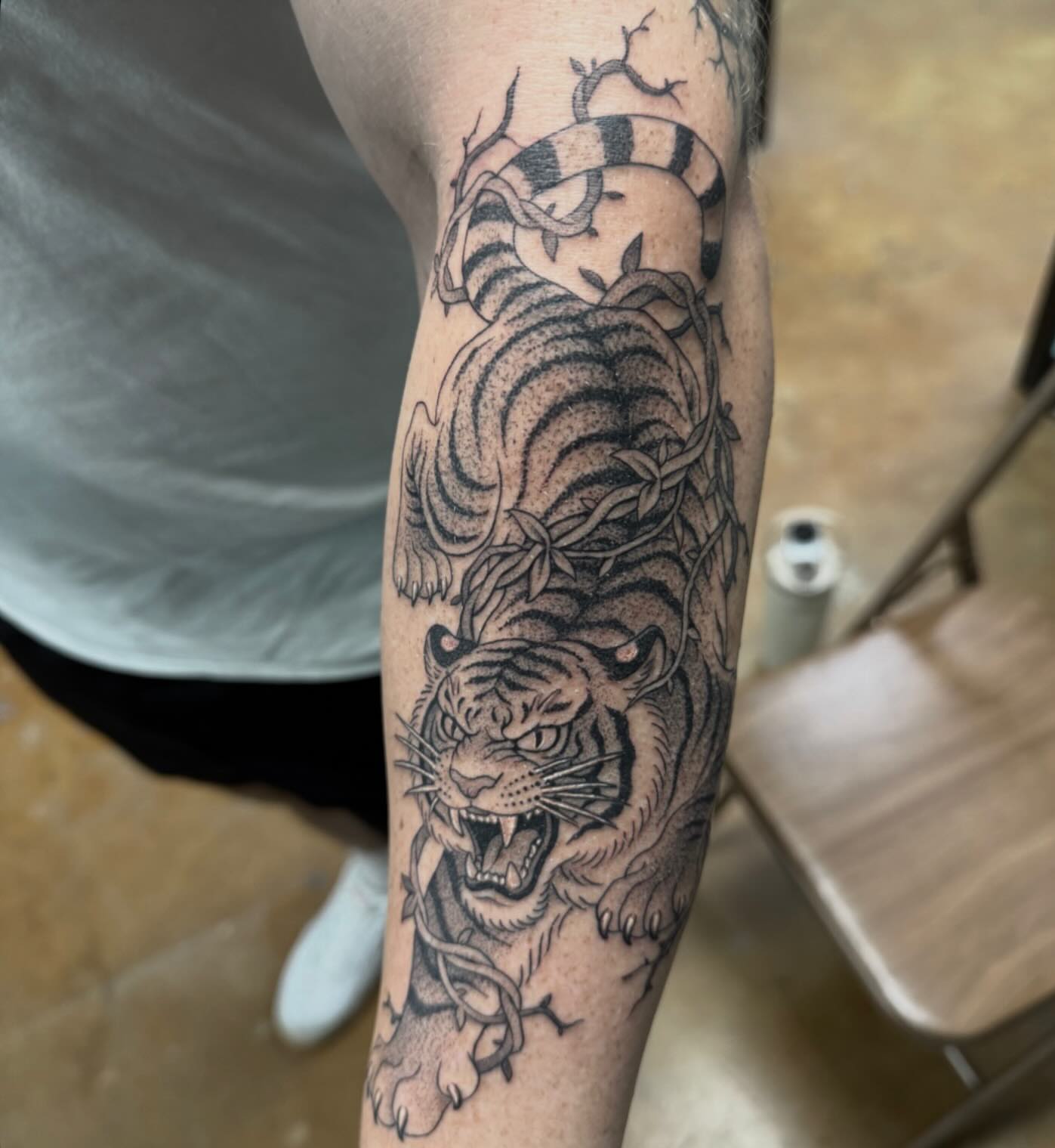 Tattoo by @michaelvillalobostattoo — black_and_grey, realism