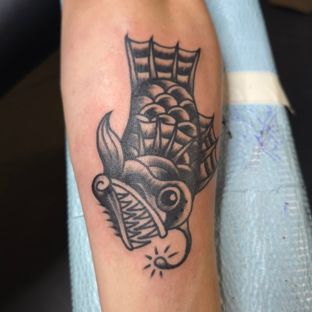 Tattoo by @cowboykaiju — american_traditional, black_and_grey