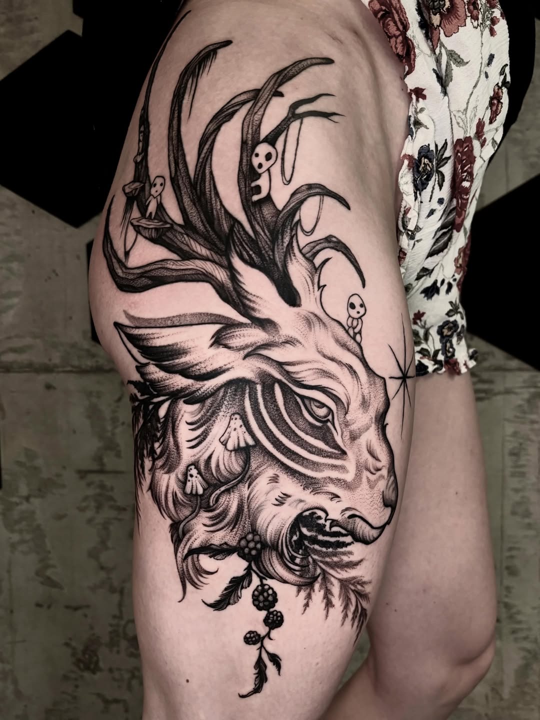 Tattoo by @haileypaetztattoos — black_and_grey, illustrative