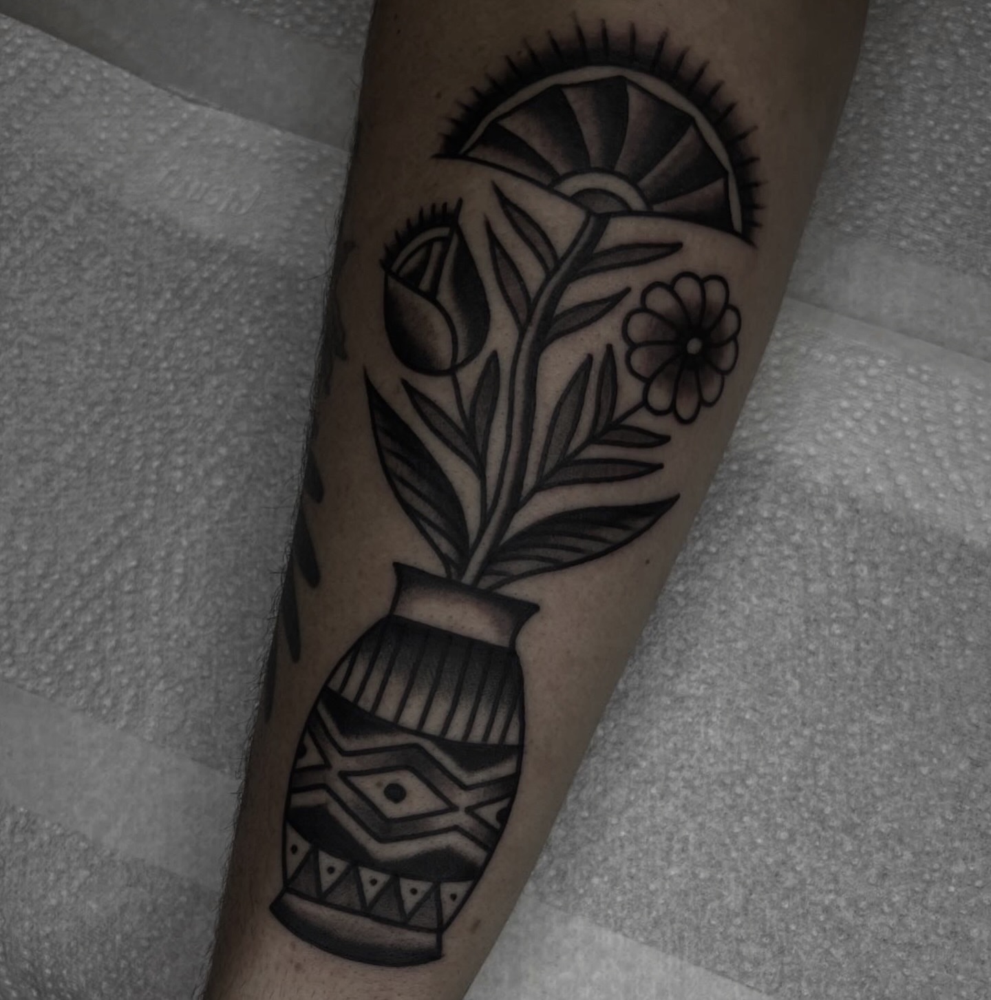 Tattoo by @ezzybones — black_and_grey