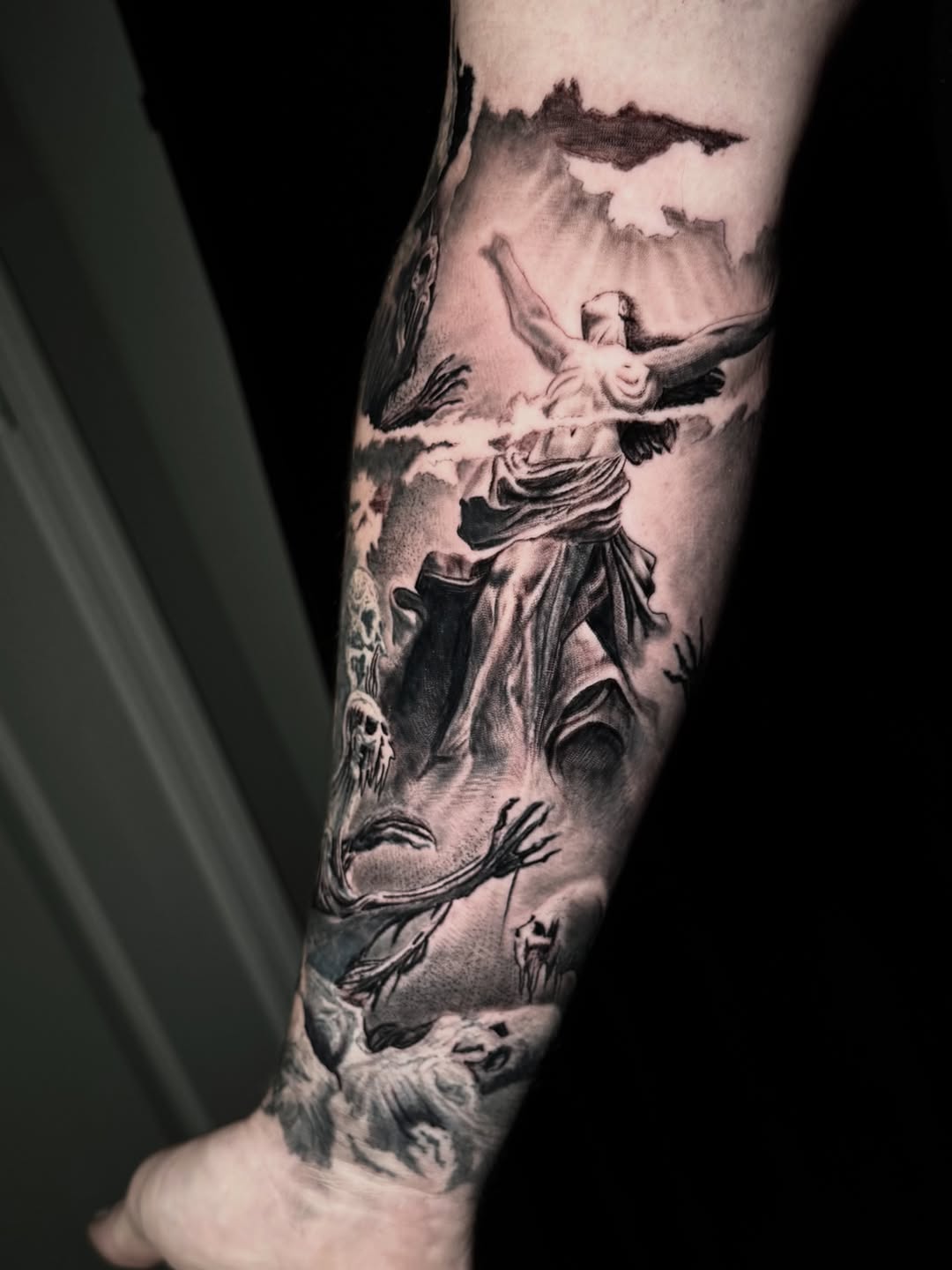 Tattoo by @maverickmayesart — realism, dark_realism
