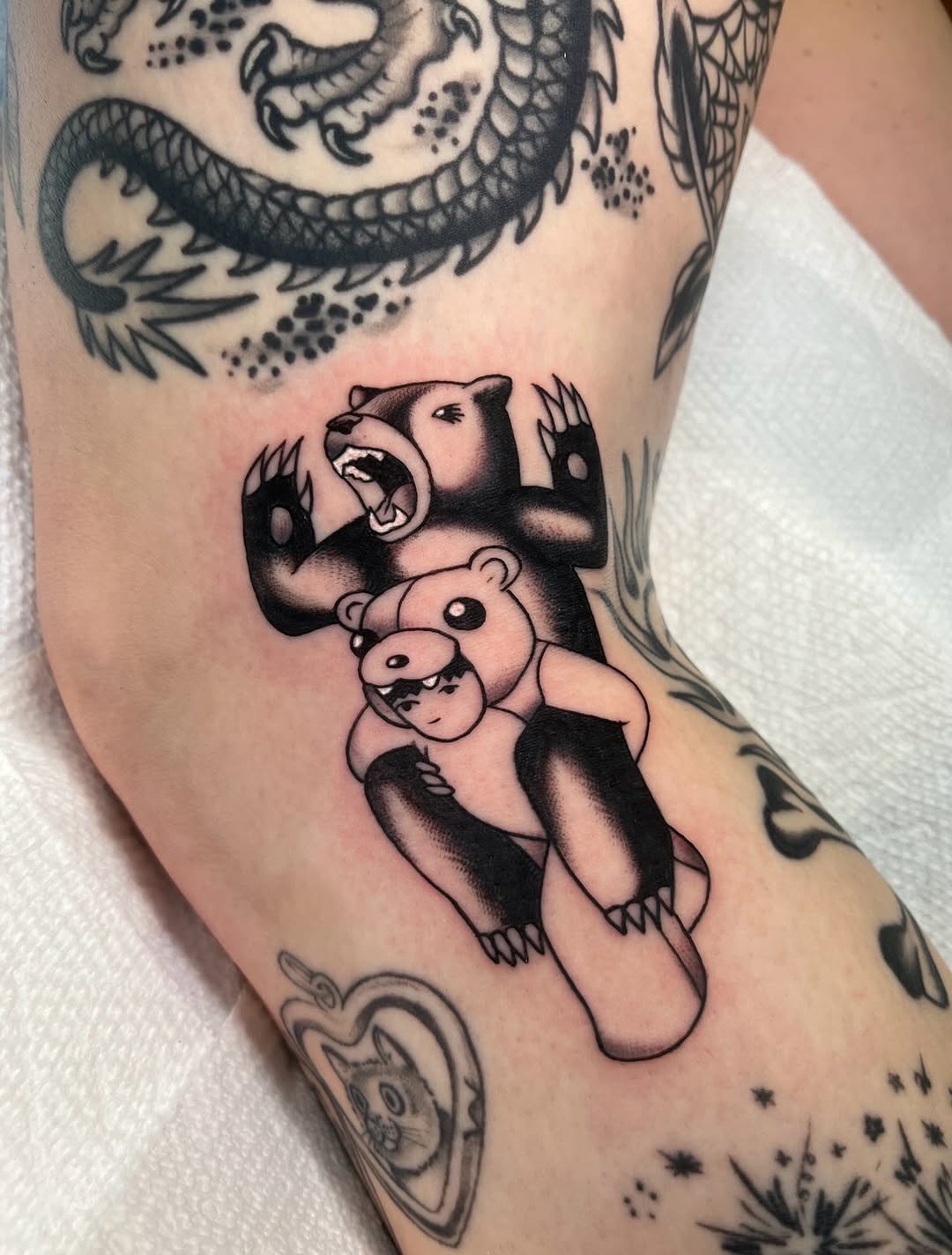 Tattoo by @charlieotattoos — new_school, black_and_grey