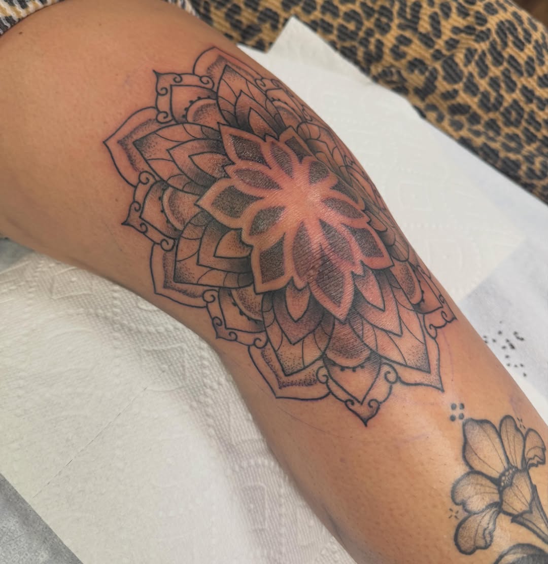 Tattoo by @meechtattoos_ — dotwork, geometric