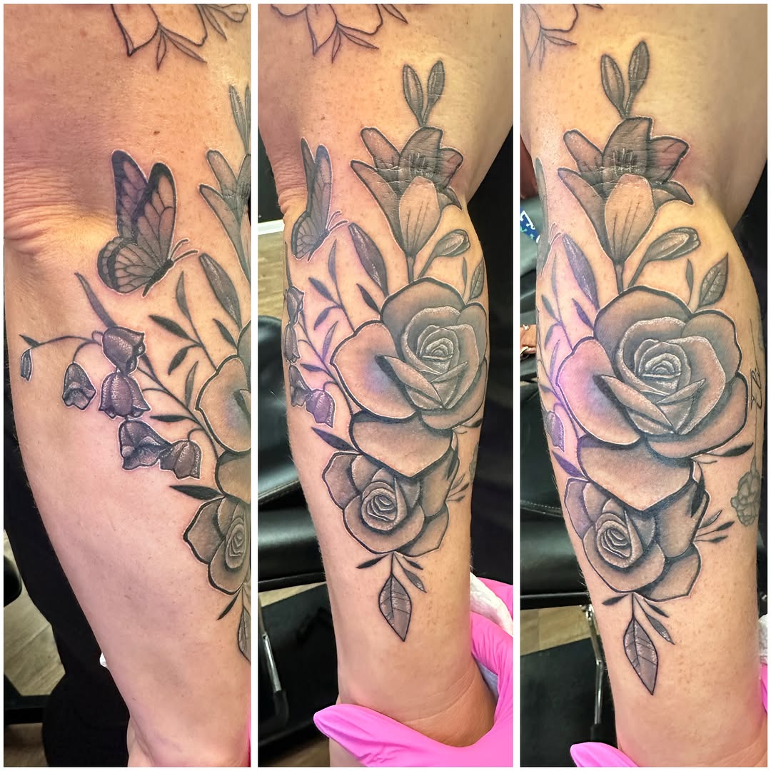 Tattoo by @tattoosbydanimarie — black_and_grey