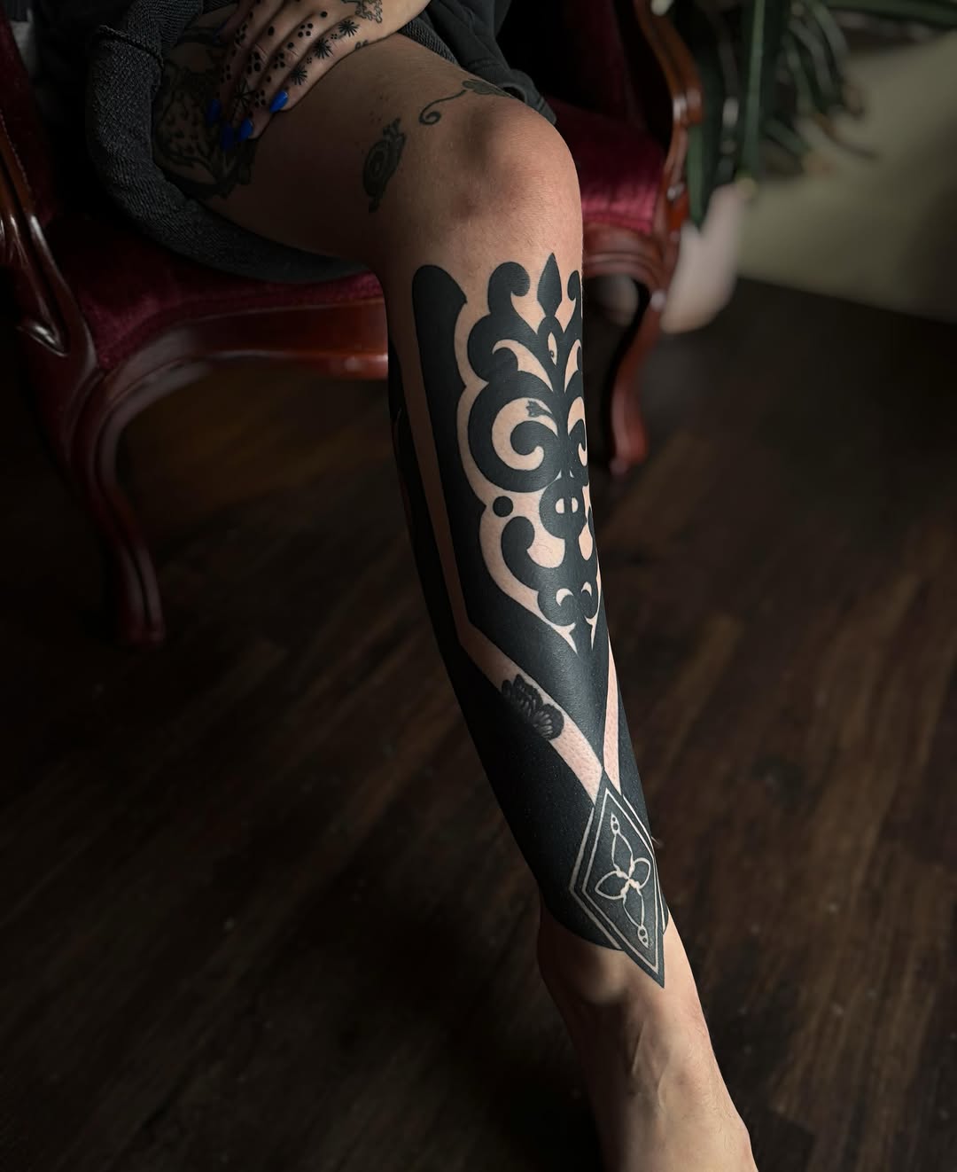 Tattoo by @tattoowitchmal — blackwork, ornamental