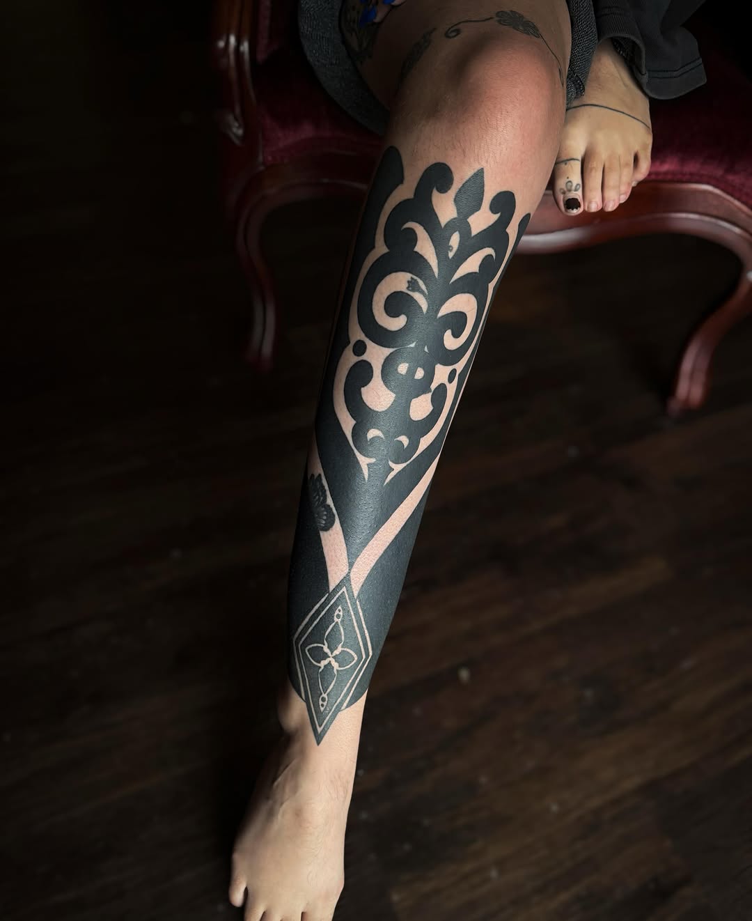 Tattoo by @tattoowitchmal — blackwork, ornamental