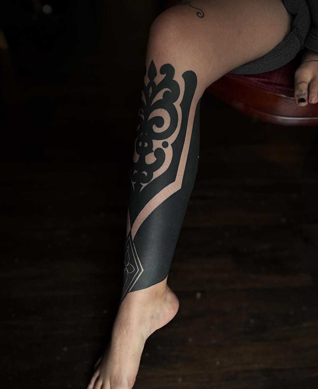 Tattoo by @tattoowitchmal — blackwork, ornamental
