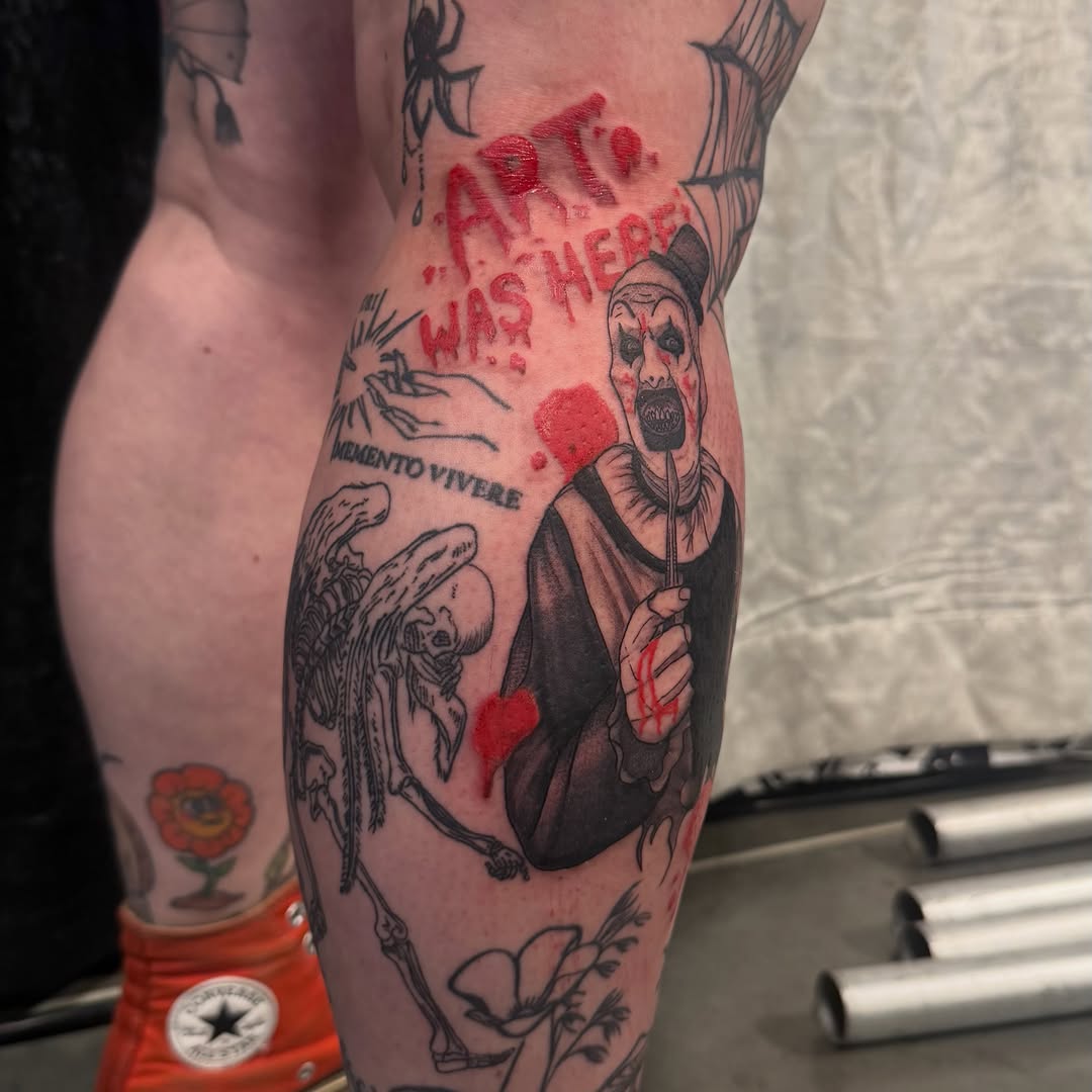 Tattoo by @inkedbybanti — dark_realism, trash_polka