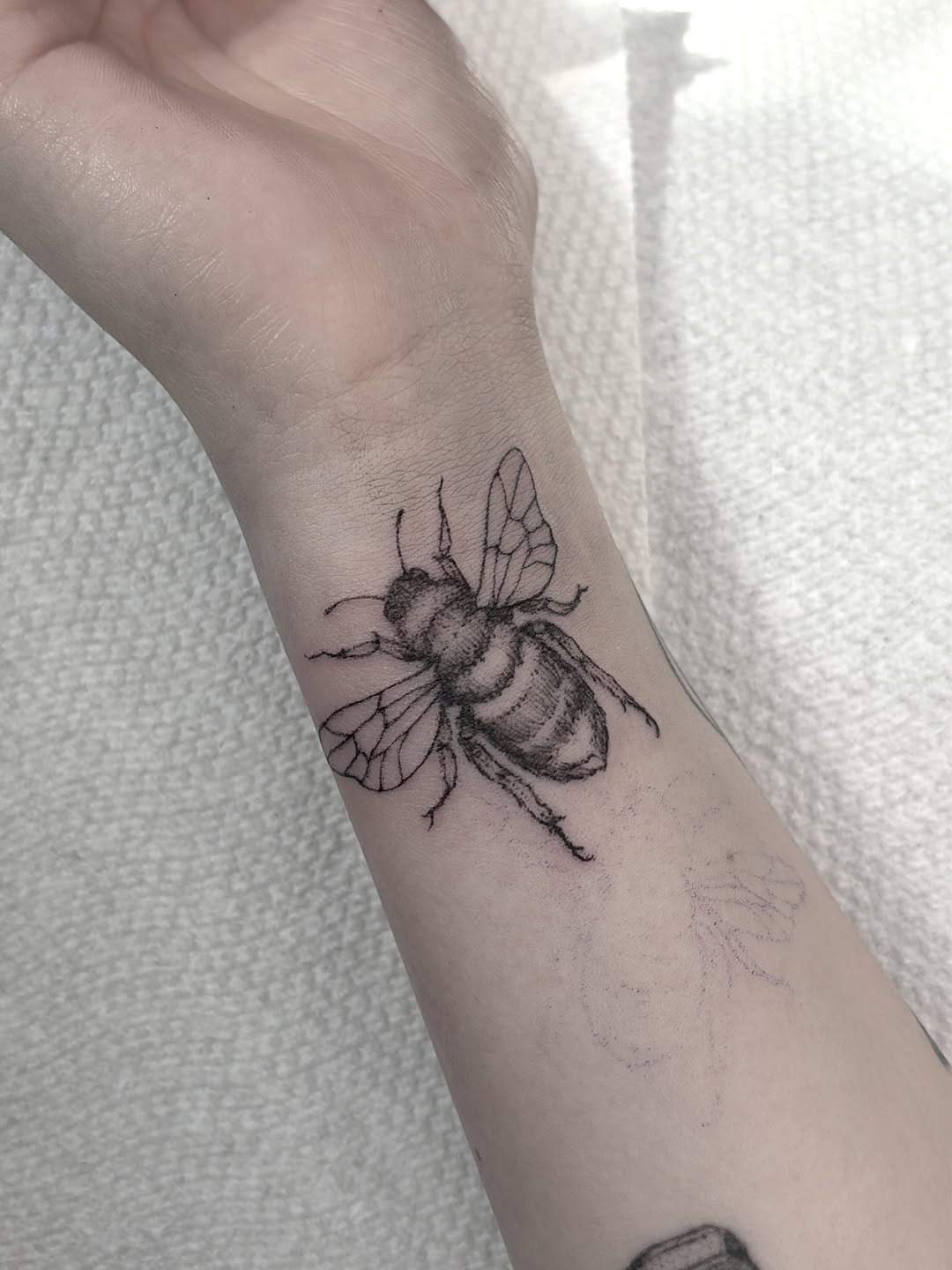 Tattoo by @harleetattoos — fine_line, black_and_grey