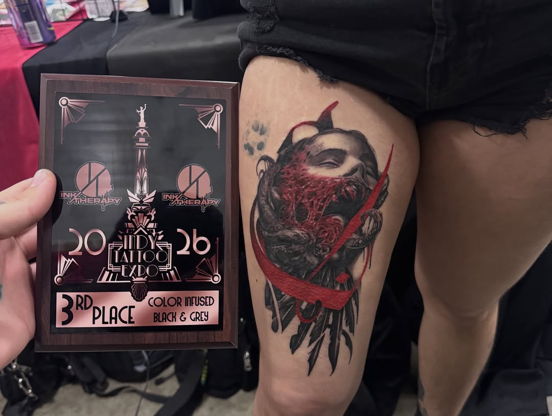Tattoo by @sideshow_danny — dark_realism, trash_polka