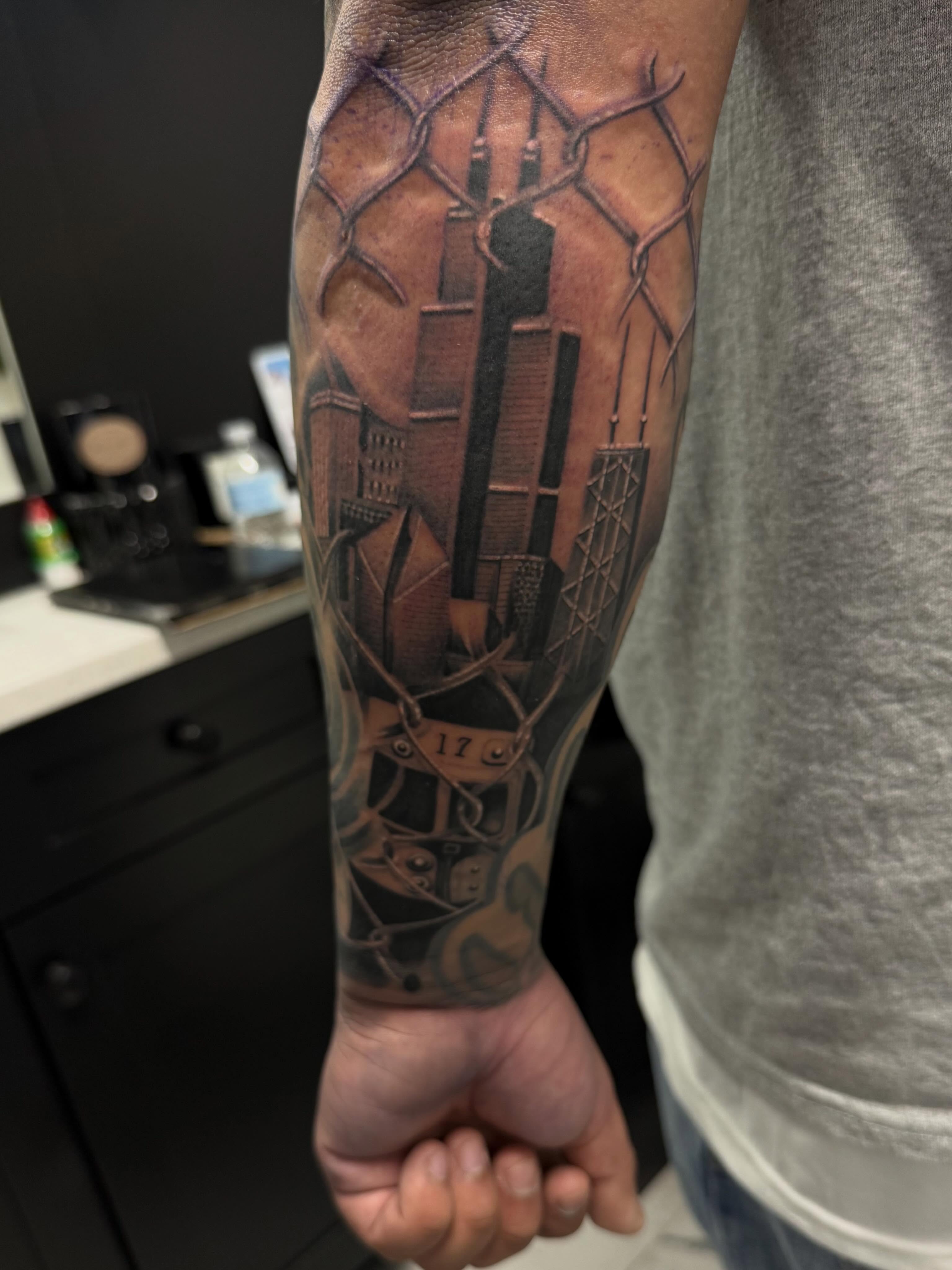 Tattoo by @santana_ink โ black_and_grey, geometric